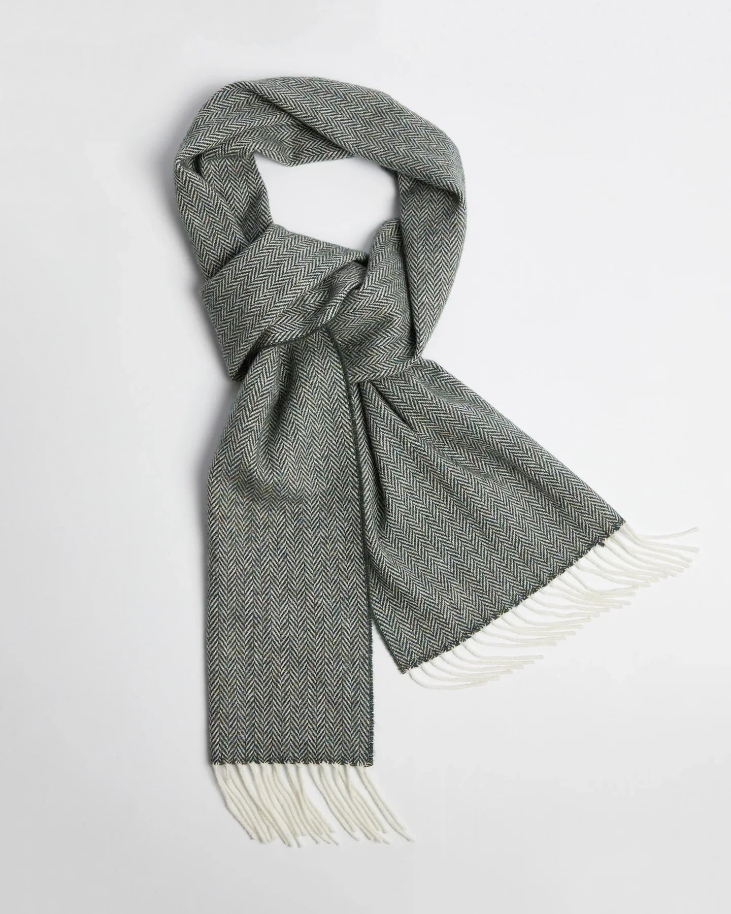 Foxford Mallard HerringBone Lambswool Scarf