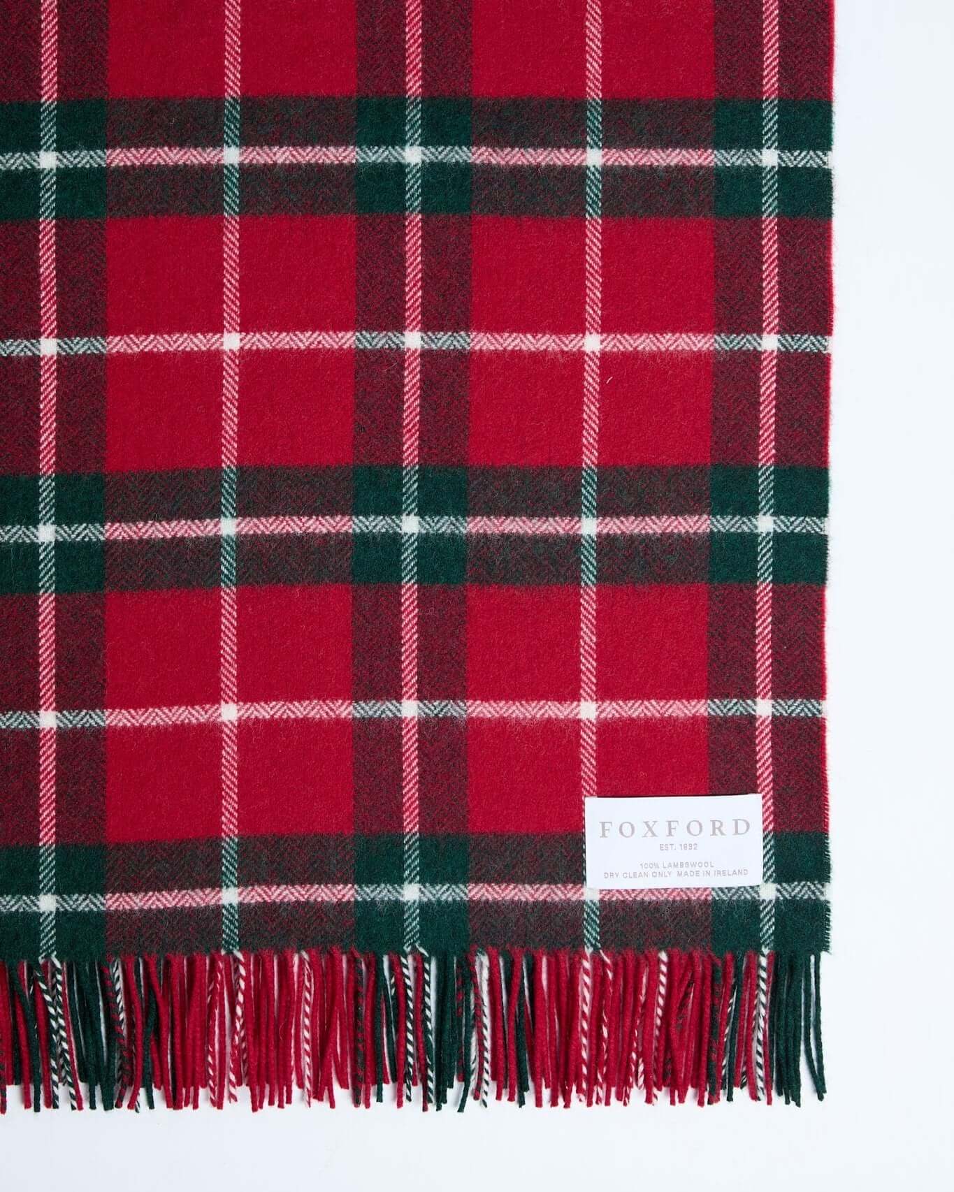 Foxford, Ashford Green Check Lambswool Throw