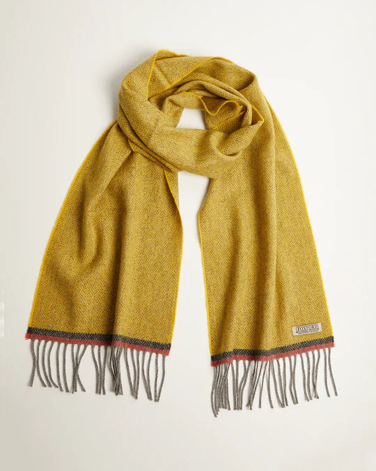 Foxford, Gold Herringbone Lambswool Scarf