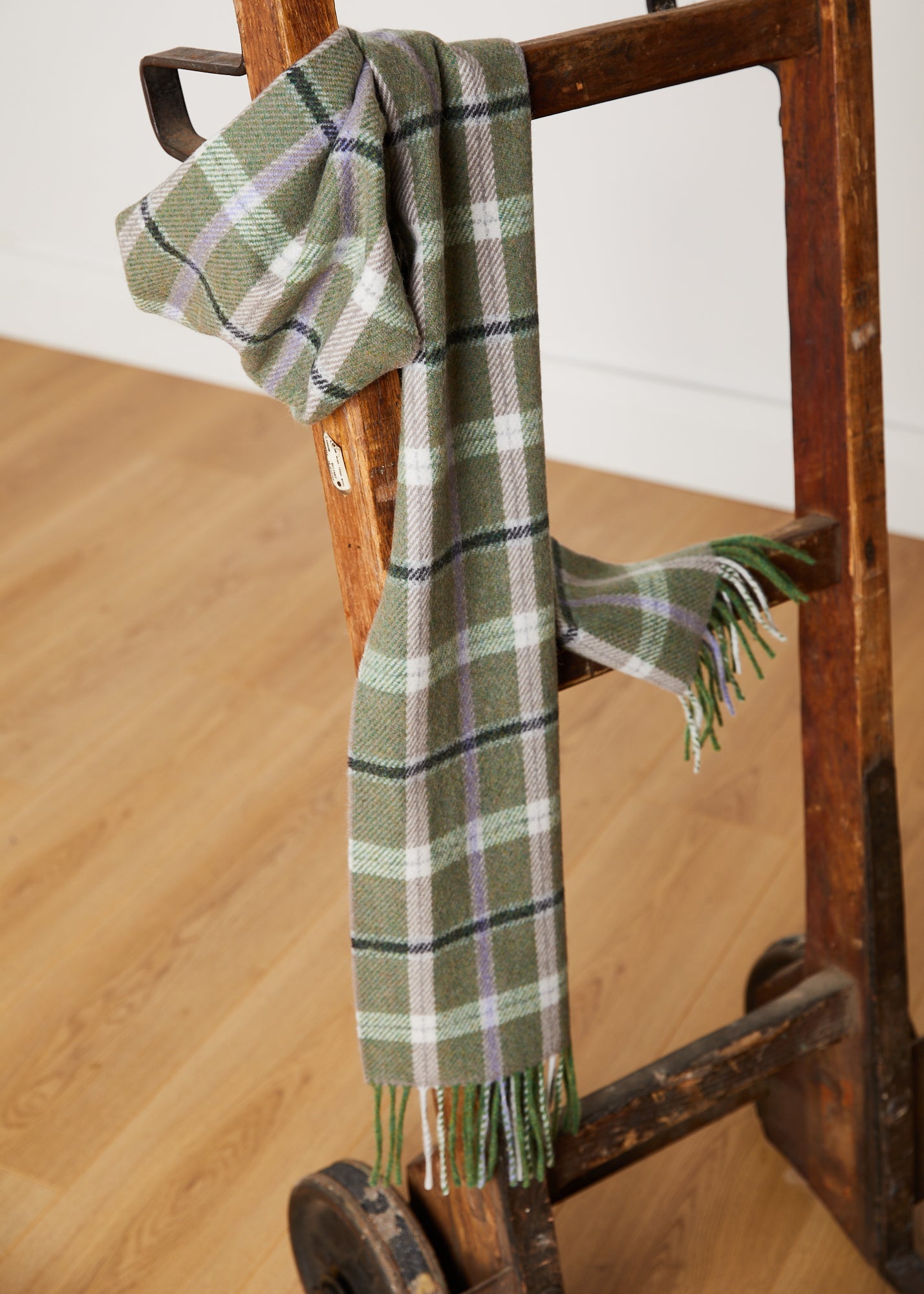 Foxford, Green and Mink Lambswool Scarf