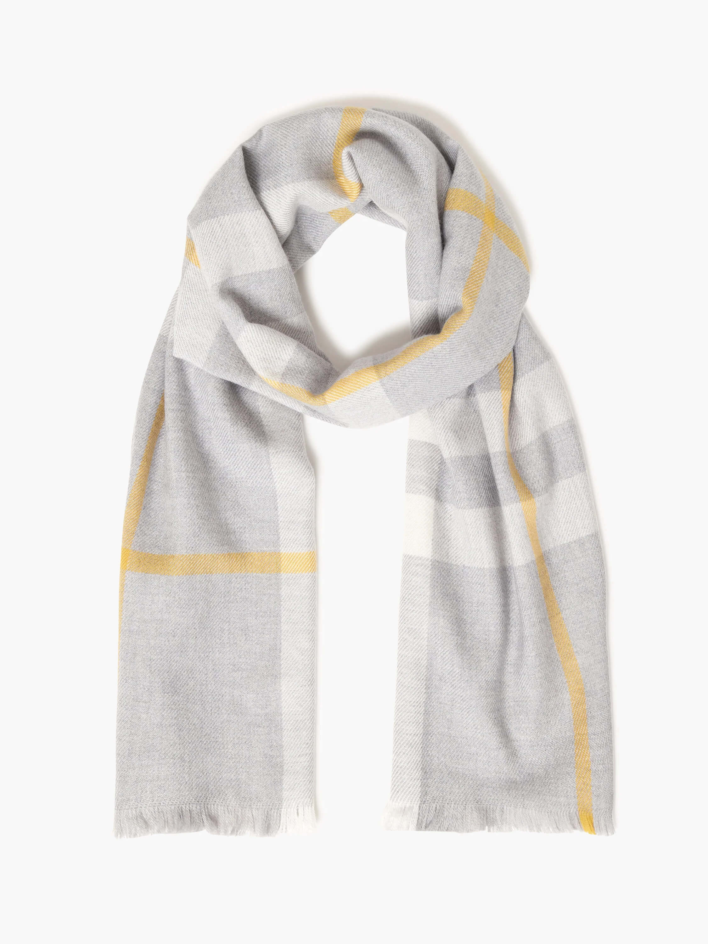 Foxford, Grey & Gold Extra-Fine Merino Scarf