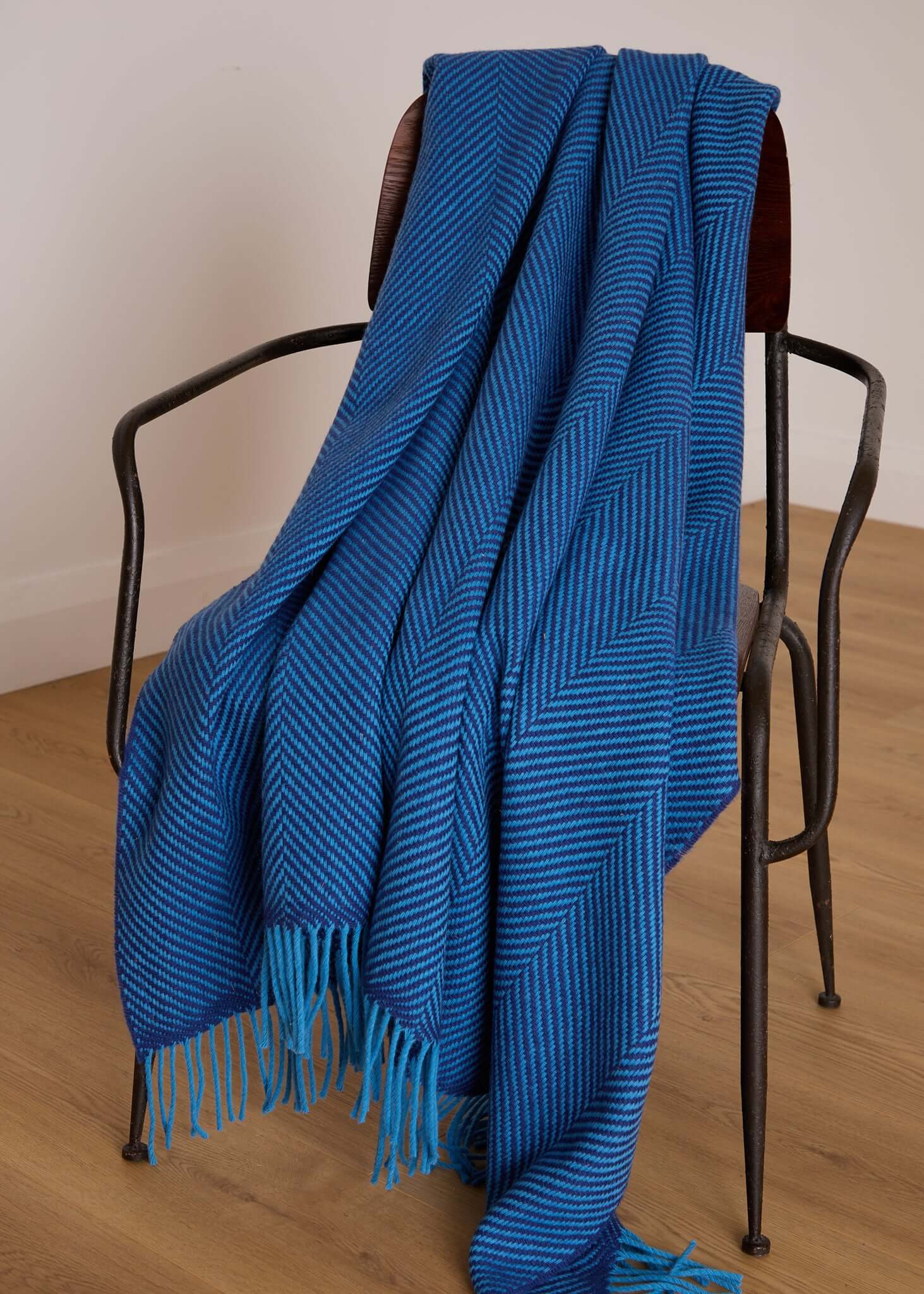 Foxford, Mayo Blue and Cobalt Merino Throw