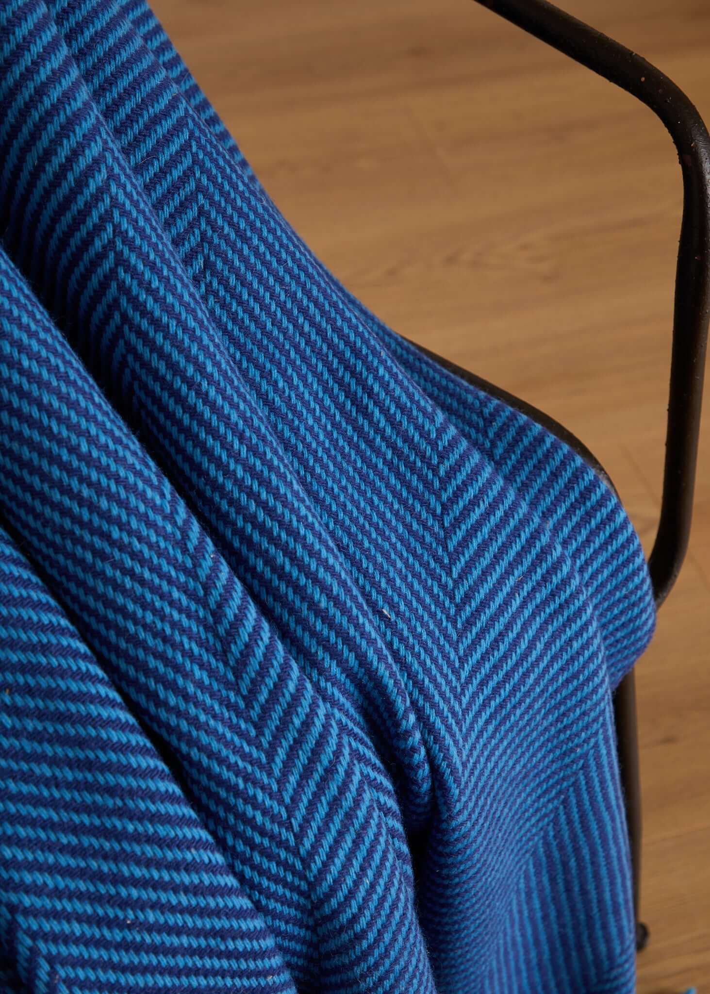 Foxford, Mayo Blue and Cobalt Merino Throw