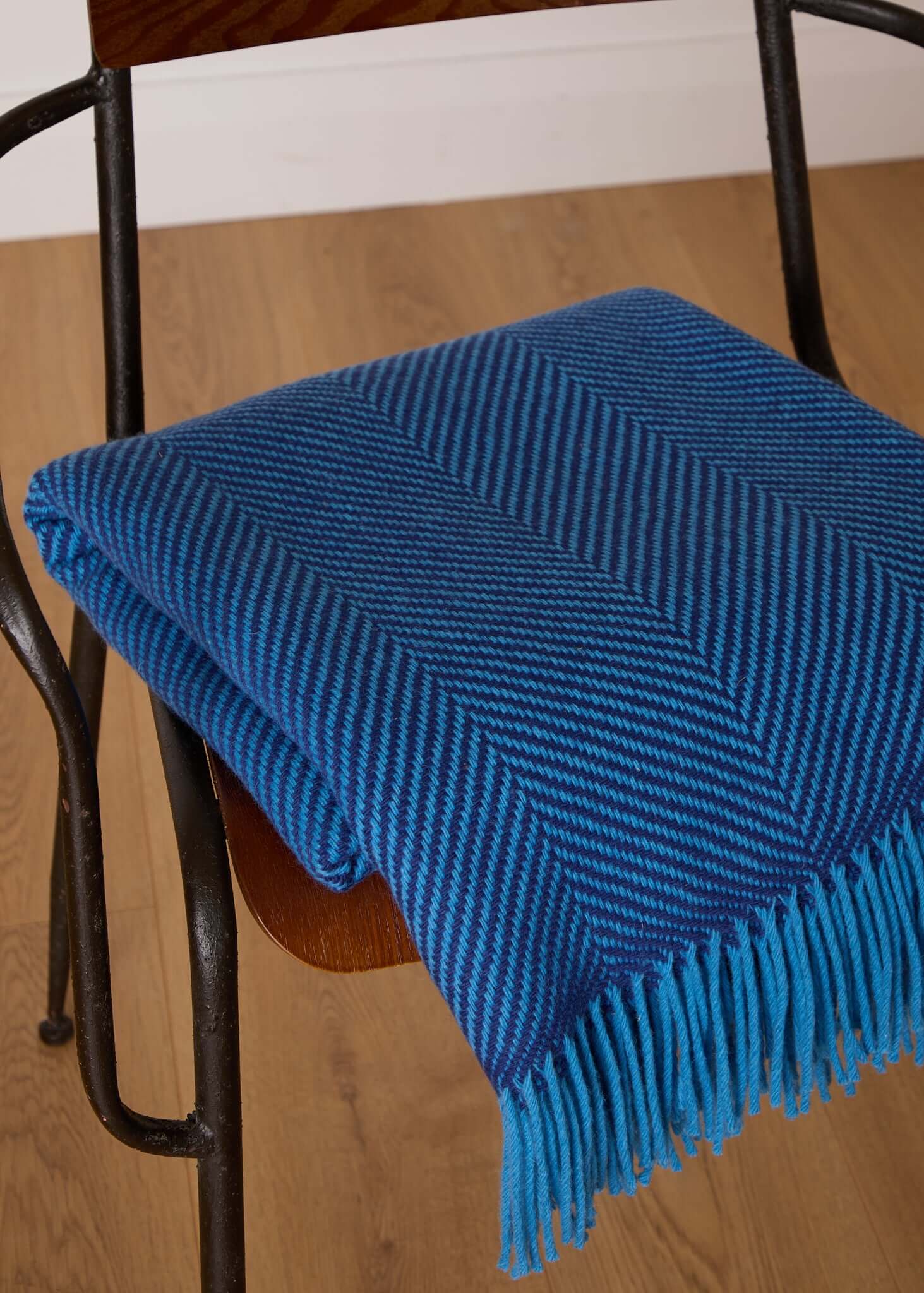 Foxford, Mayo Blue and Cobalt Merino Throw