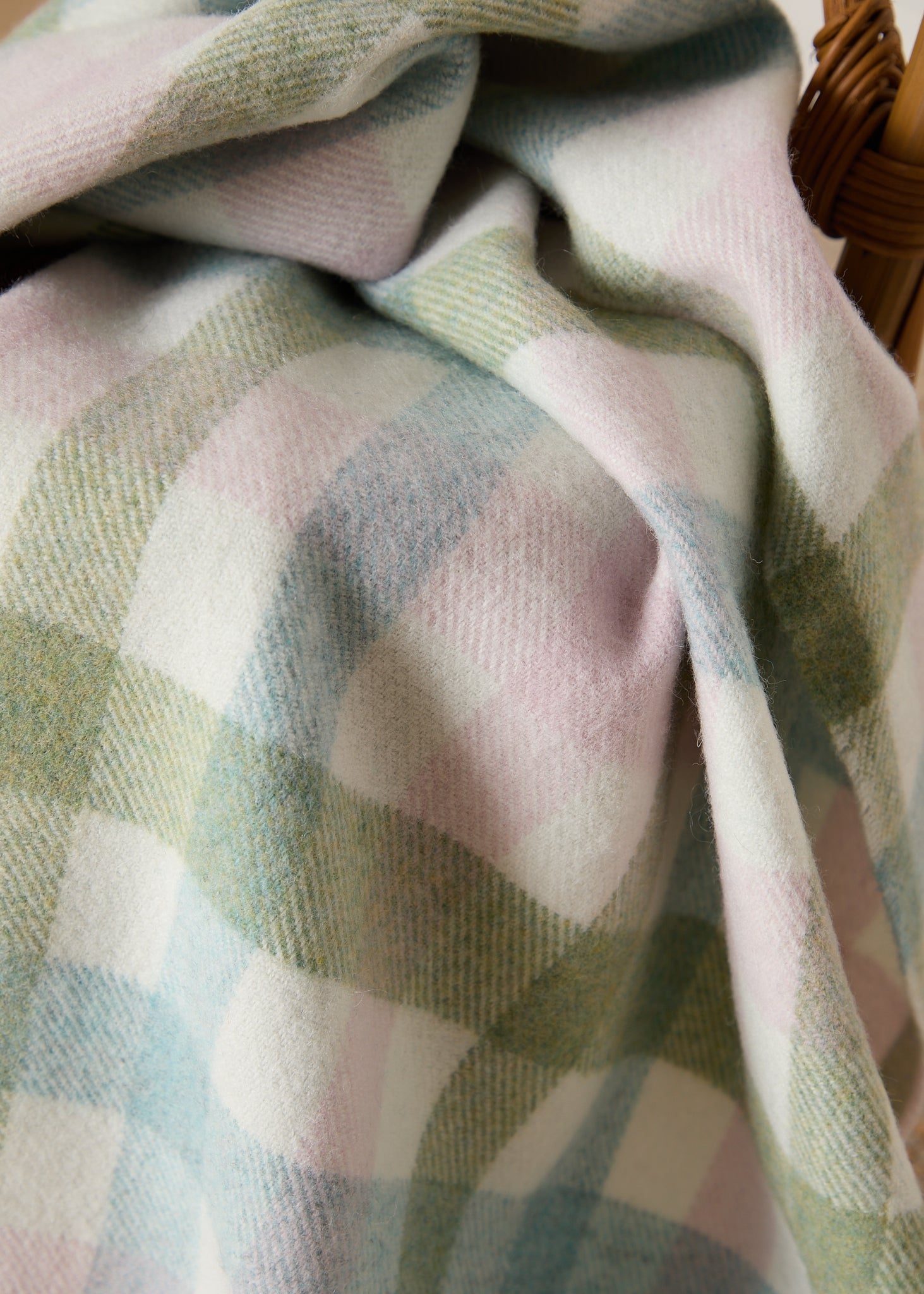 Foxford, Pastel Check Lambswool Baby Blanket