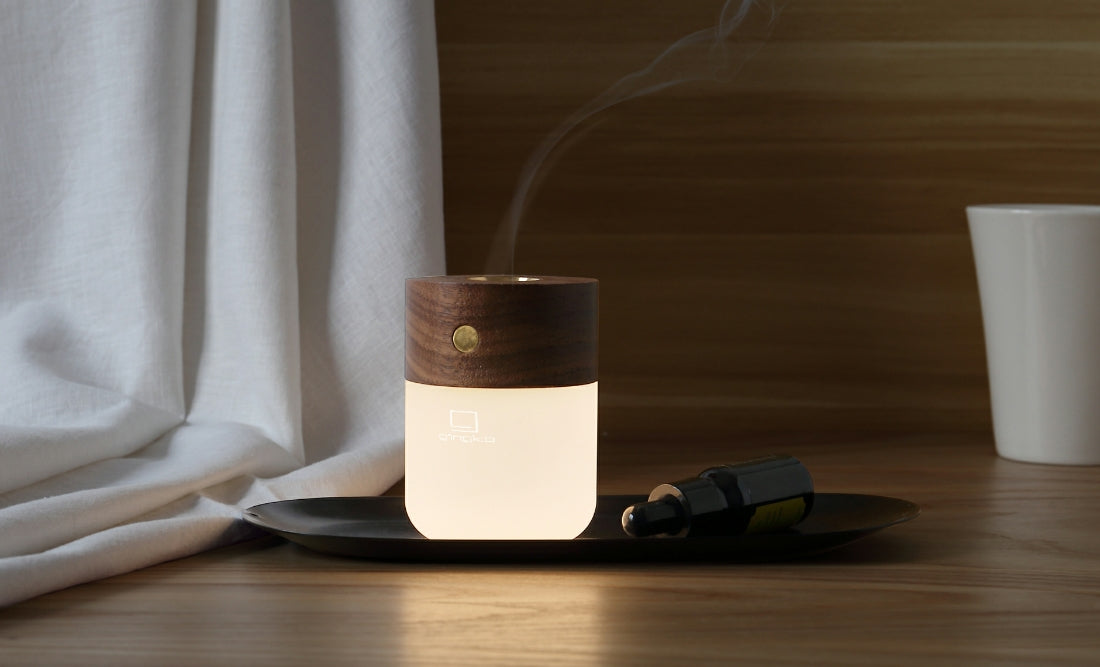 Gingko, Smart Diffuser Lamp - Walnut Wood