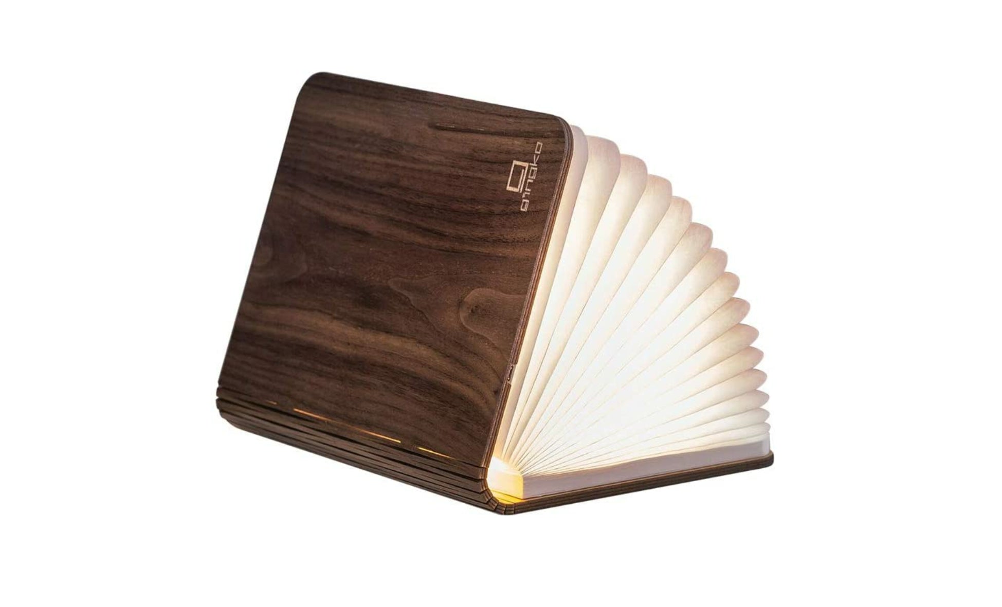 Gingko, Natural Wood Smart Book Light Large Walnut