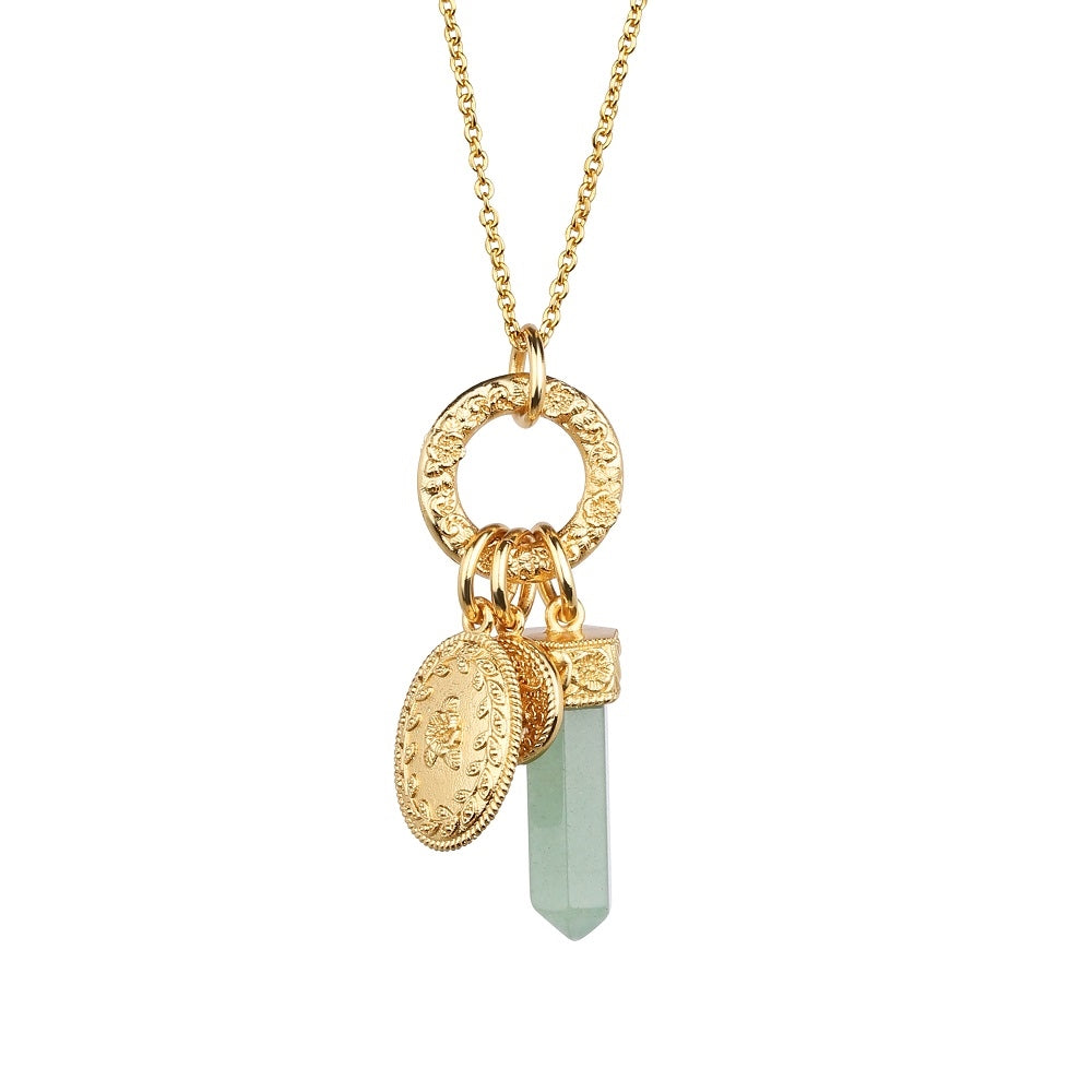 Gold plated pendent - Green Aven