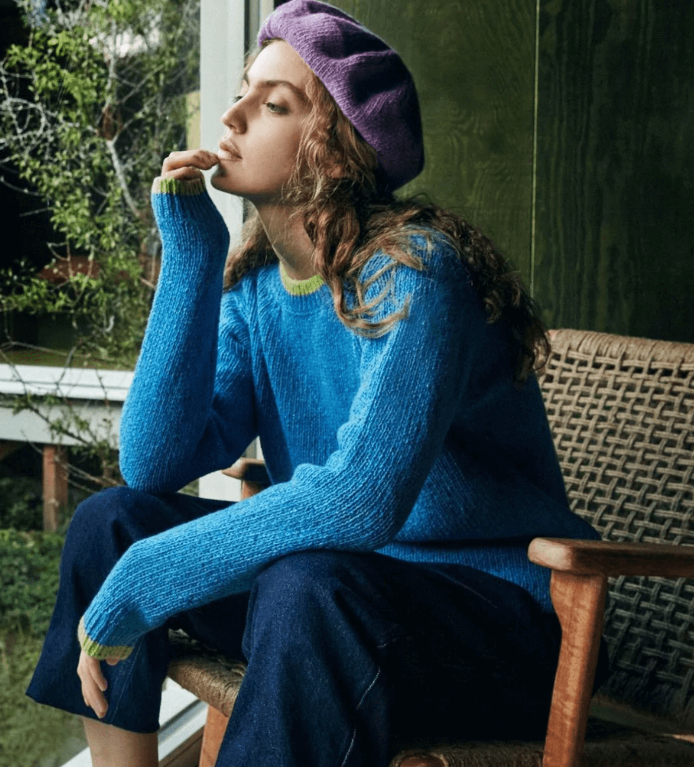 Ireland's Eye, Slaney Crew Neck - Forget-Me-Not Blue (size S)