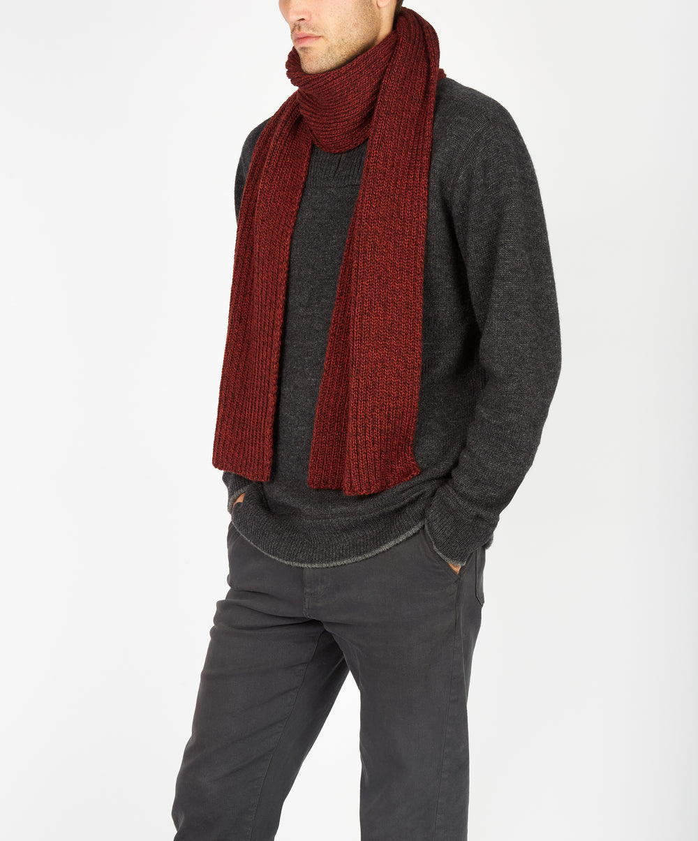 Irelands Eye, Ribbed Merino Scarf Sable Marl