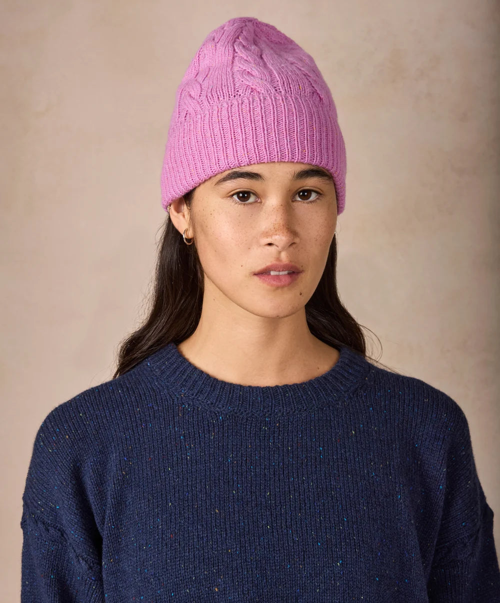 Irelands Eye, The Elio Cashmere Cable Hat Heather