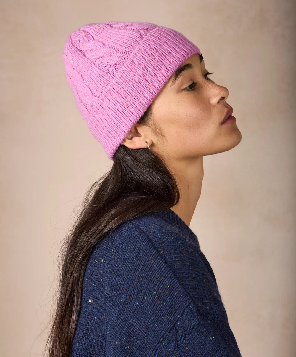 Irelands Eye, The Elio Cashmere Cable Hat Heather