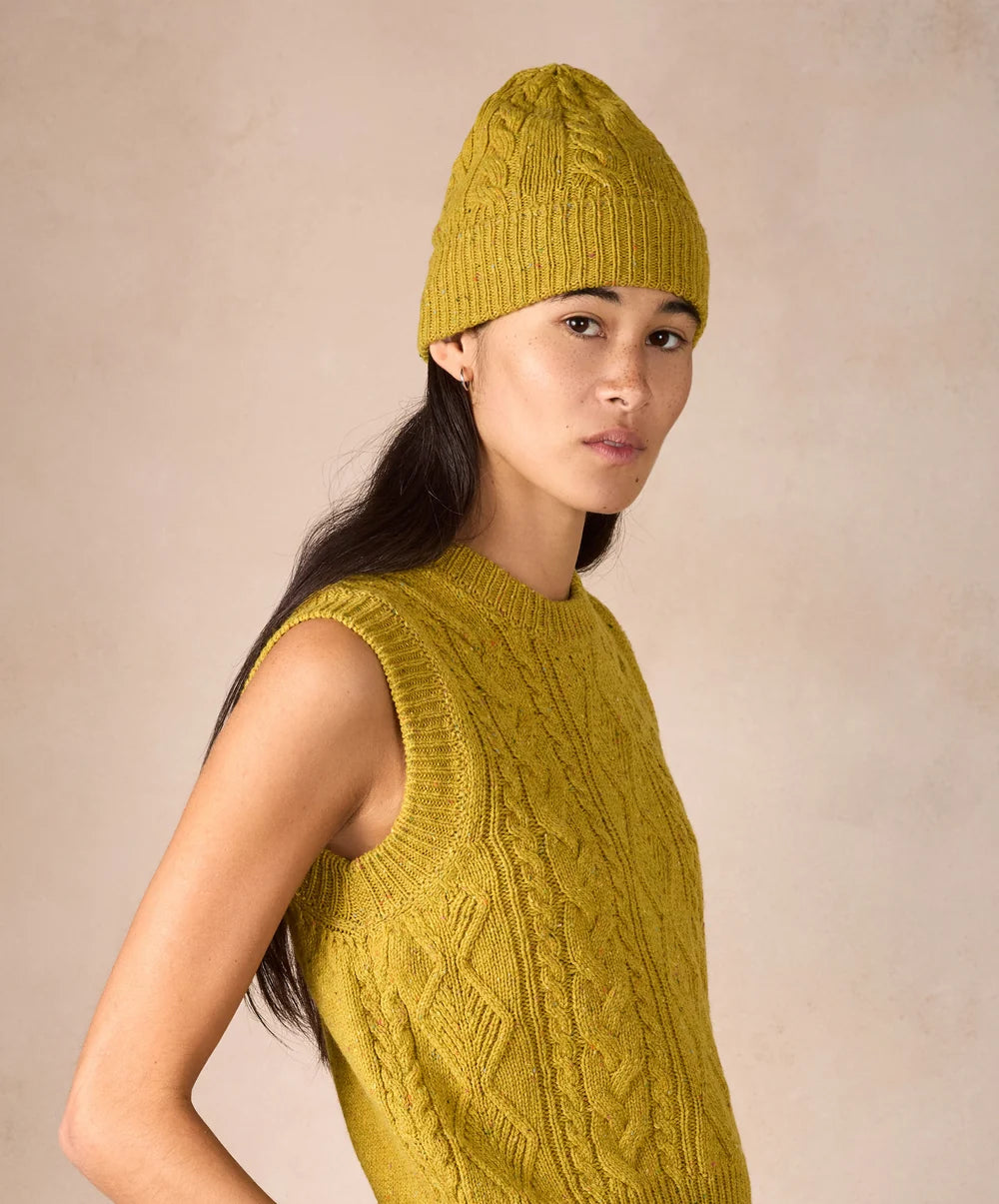 Irelands Eye, The Elio Cashmere Cable Hat Lichen