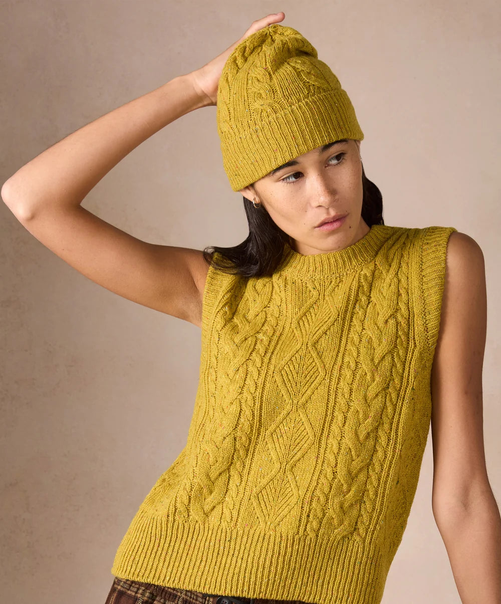 Irelands Eye, The Elio Cashmere Cable Hat Lichen
