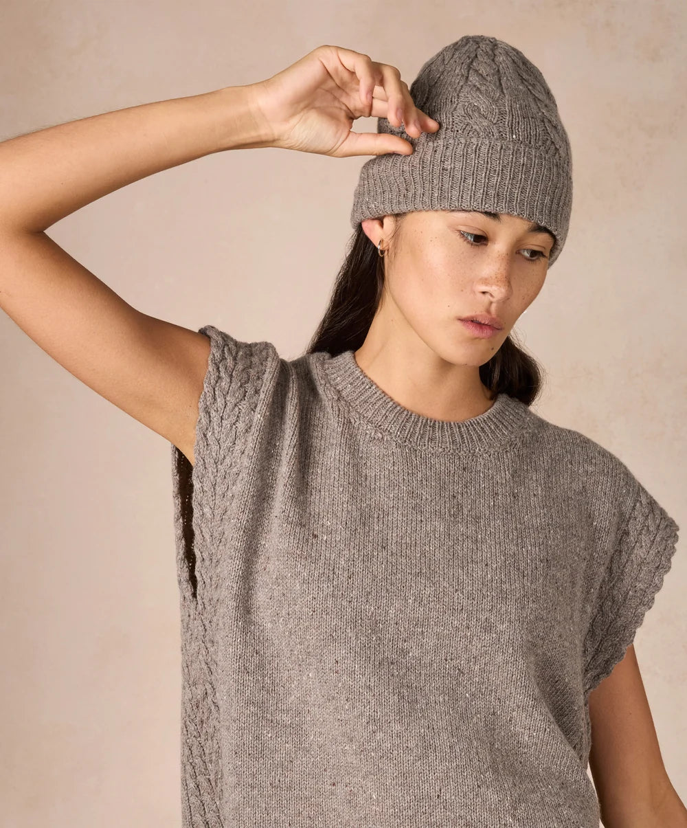 Irelands Eye, The Elio Cashmere Cable Hat Rocky Ground
