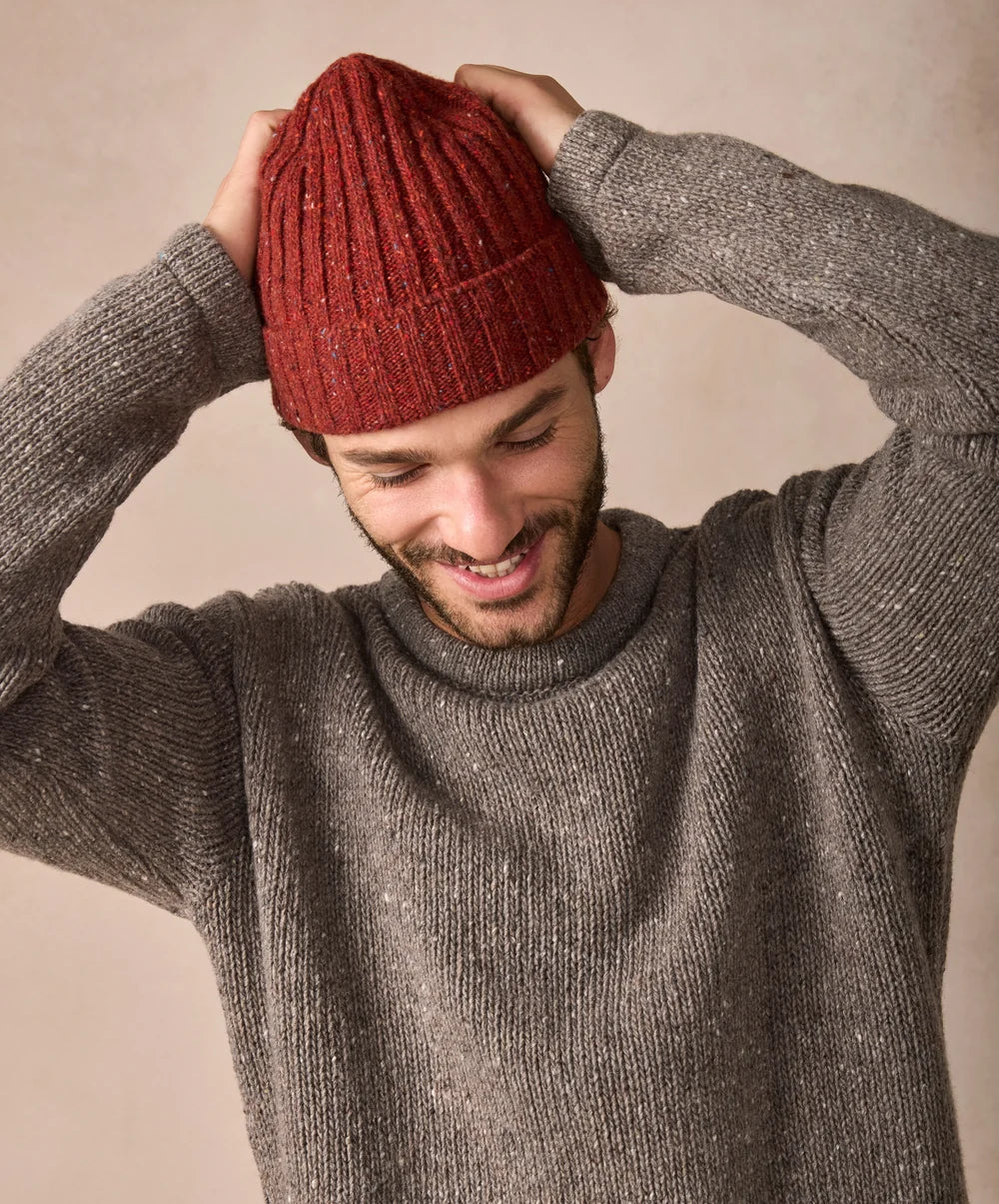 Irelands Eye, The Luxe Cashmere Ribbed Hat Copper Marl