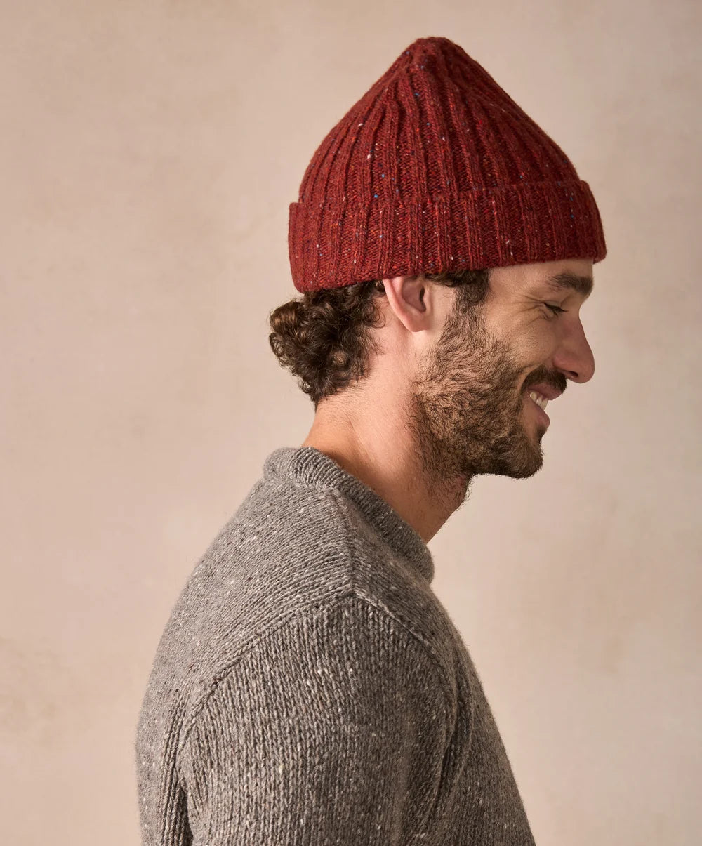 Irelands Eye, The Luxe Cashmere Ribbed Hat Copper Marl