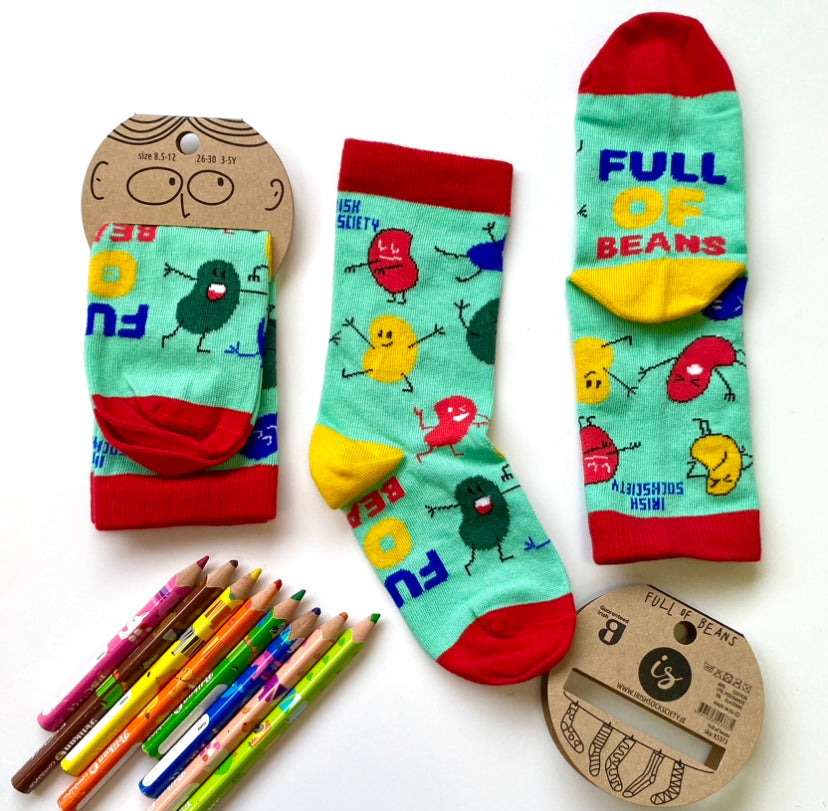 Irish Socksciety Kids, Full of Beans Size (12.5-2.5) Irish Socksciety