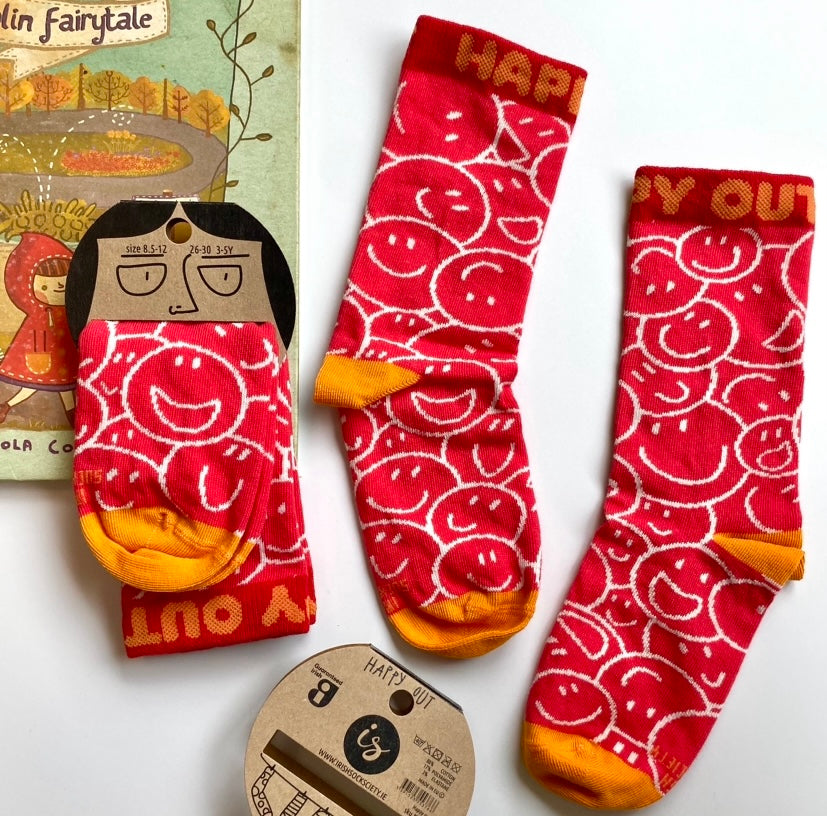 Irish Socksciety Kids, Happy Out Size (8.5-12) Irish Socksciety
