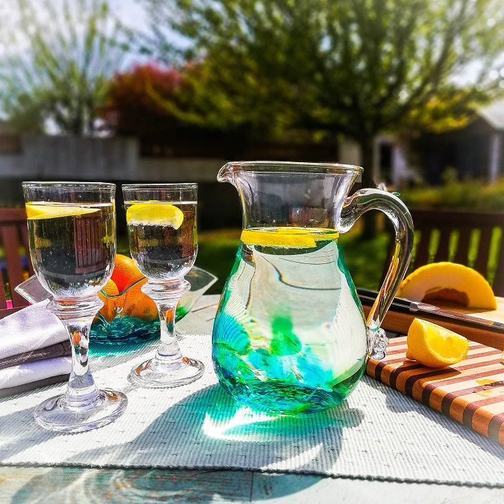 Jerpoint Glass, Medium round jug seascape