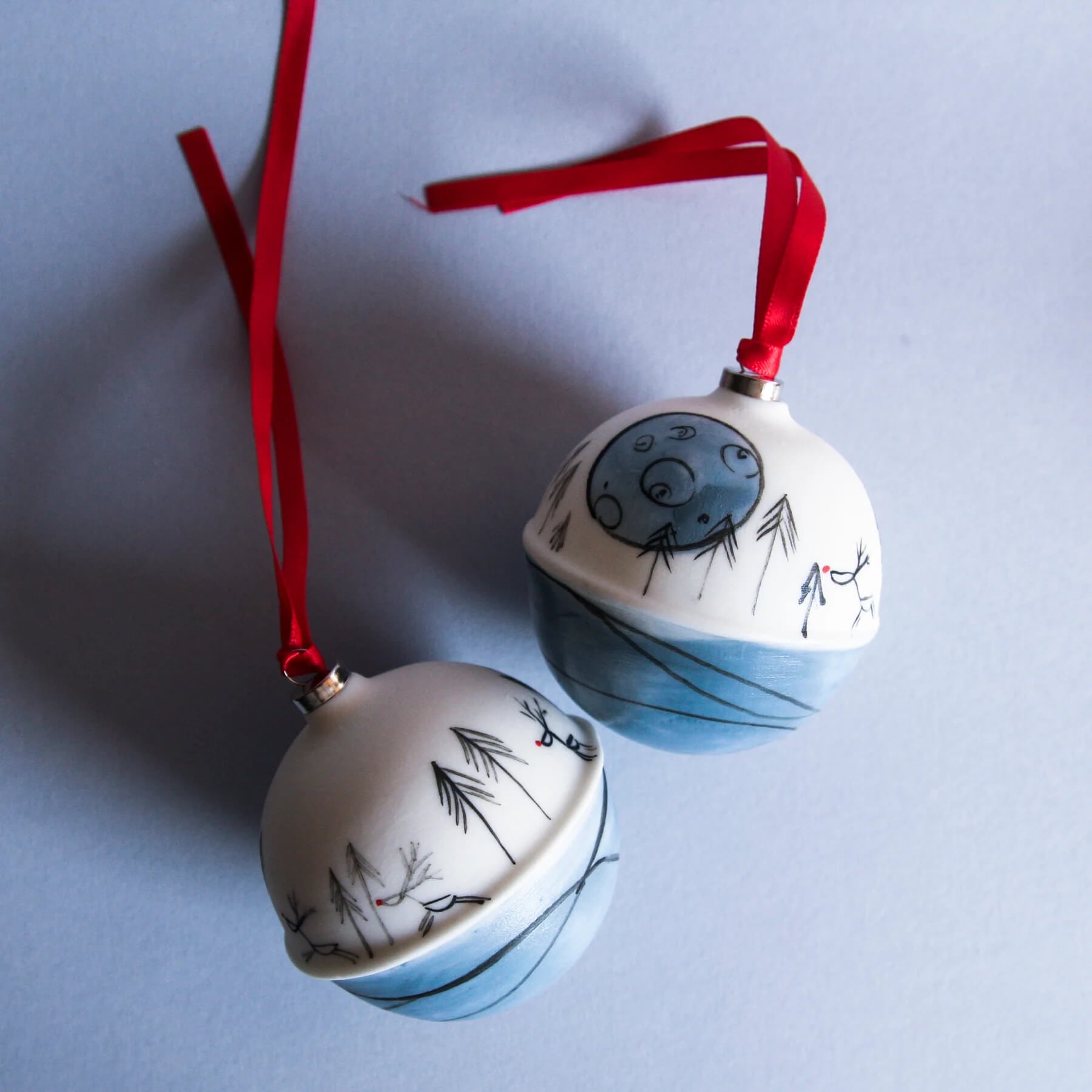 Karo Art, Reindeer at Full Moon Bauble