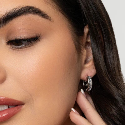 Knight & Day, Izabella Small Rhodium Hoops