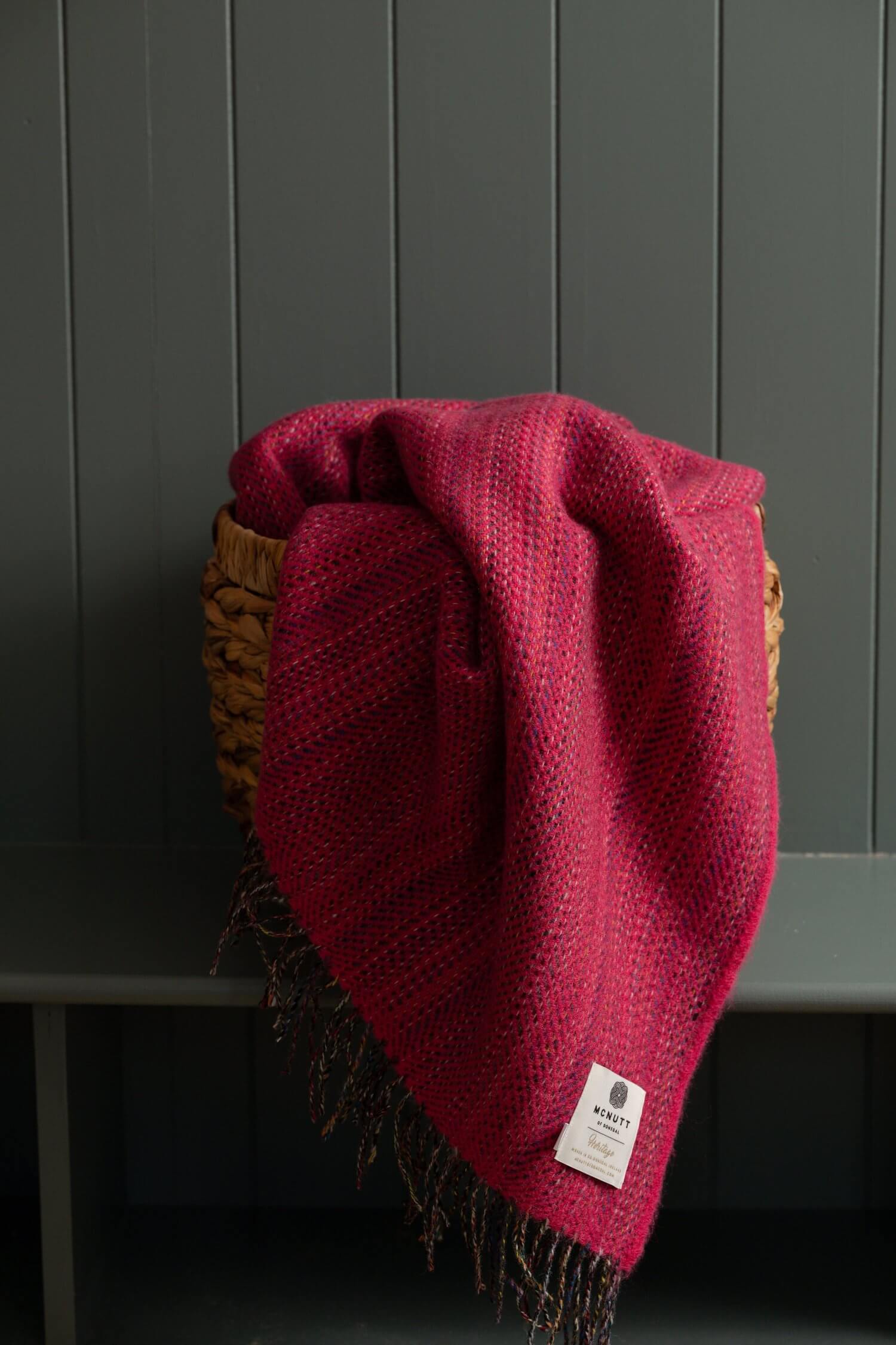 McNutt of Donegal, Heritage Fuchsia Tweed Throw