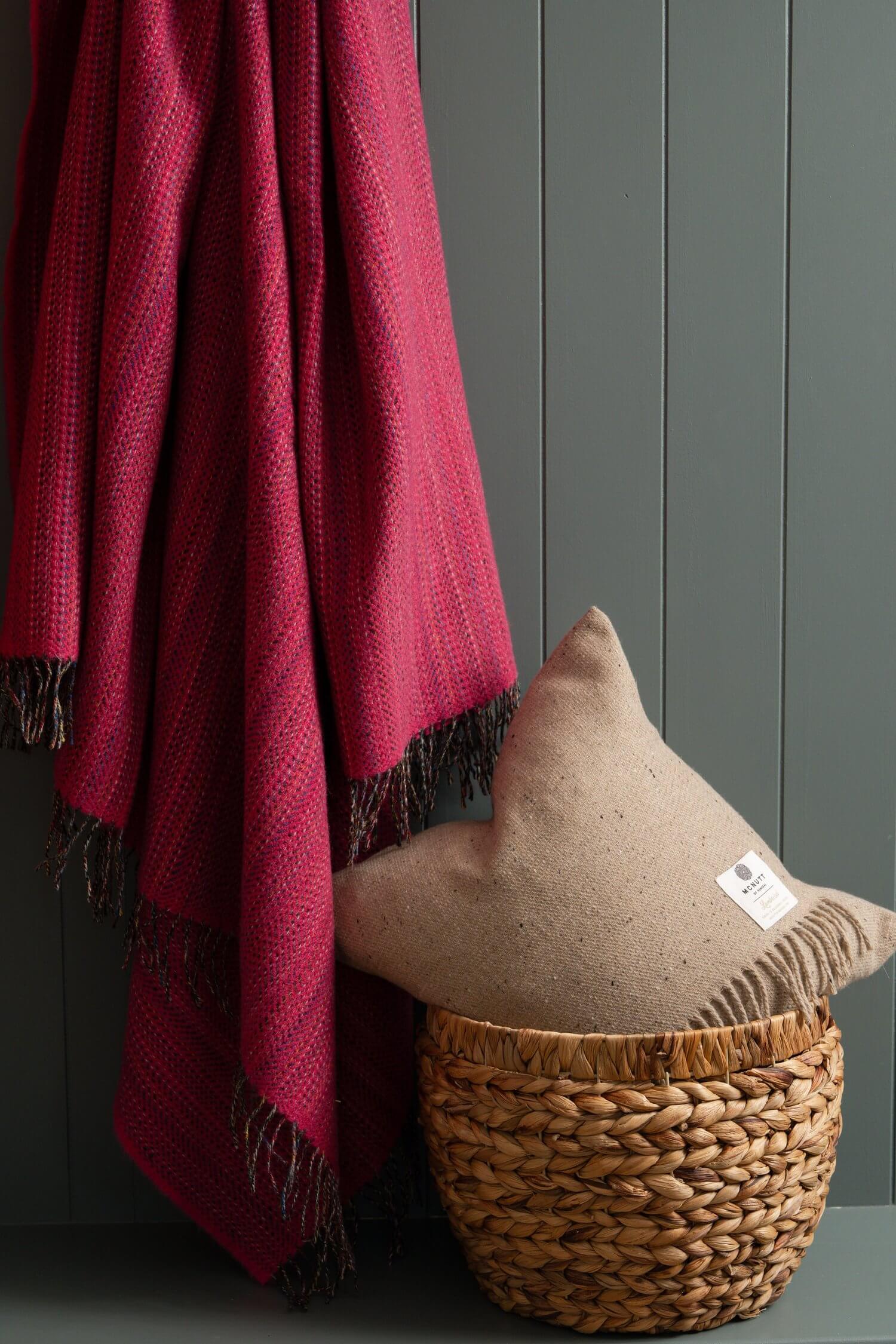 McNutt of Donegal, Heritage Fuchsia Tweed Throw
