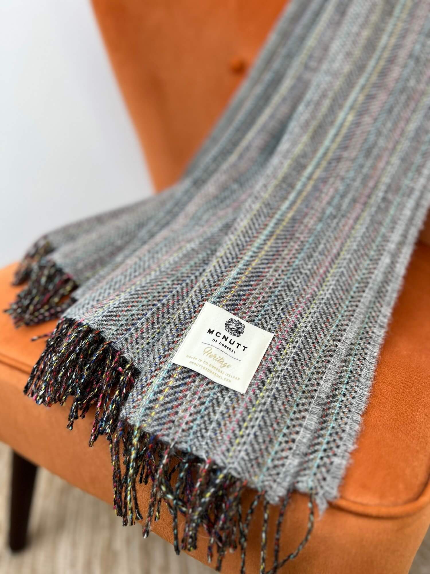 McNutt of Donegal, Heritage Tweed Throw - Grey
