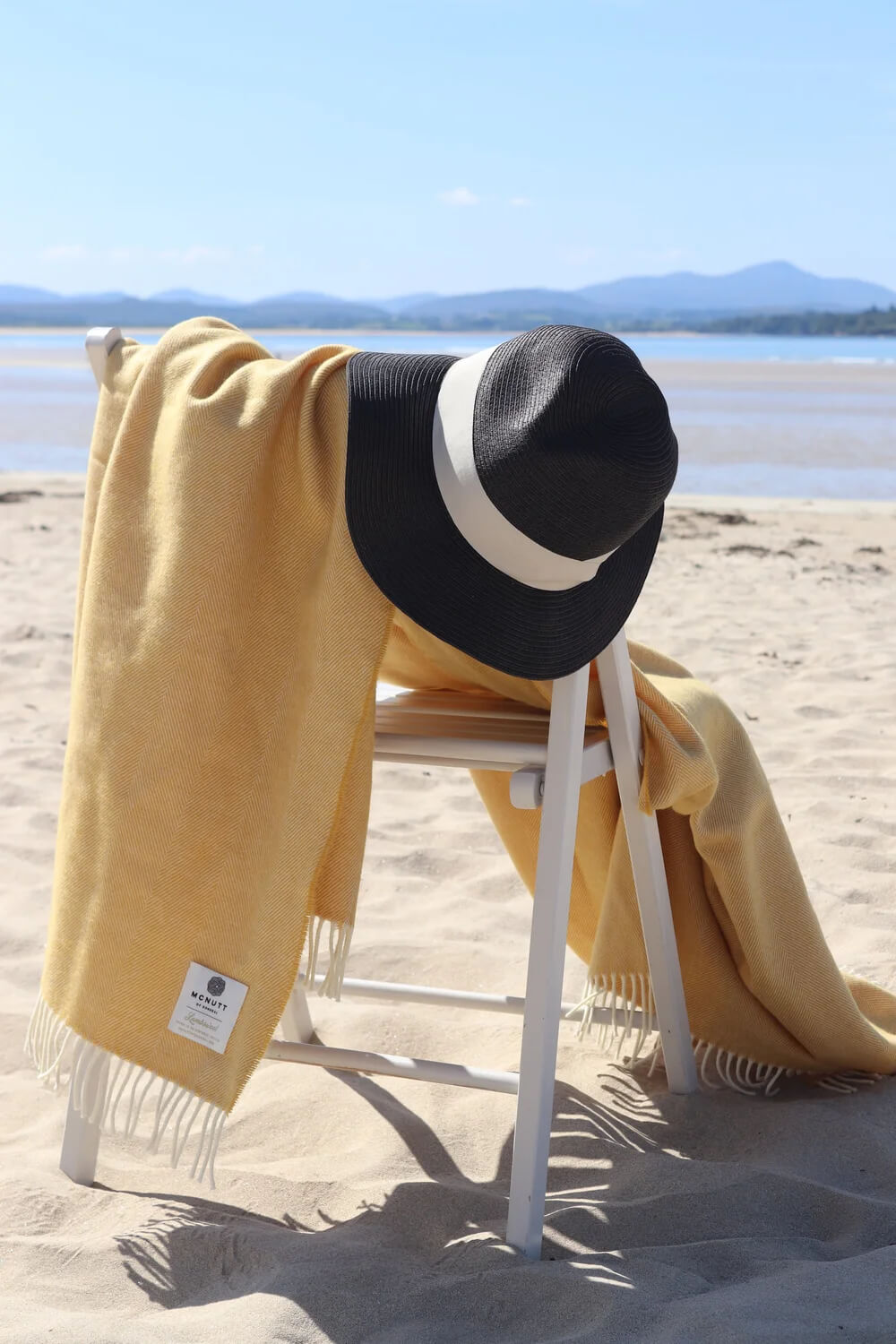 McNutt of Donegal,Supersoft Lemon Herringbone Throw
