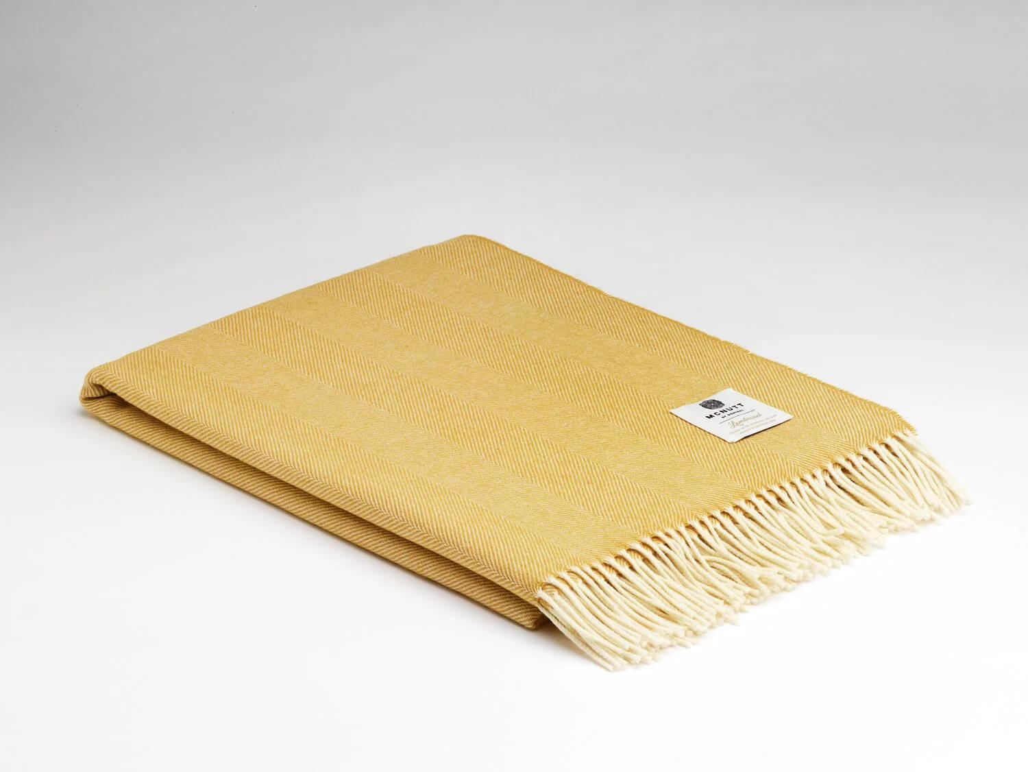McNutt of Donegal,Supersoft Lemon Herringbone Throw
