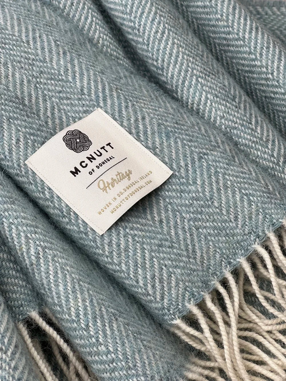 McNutt of Donegal, Throw - Seagreen Herringbone