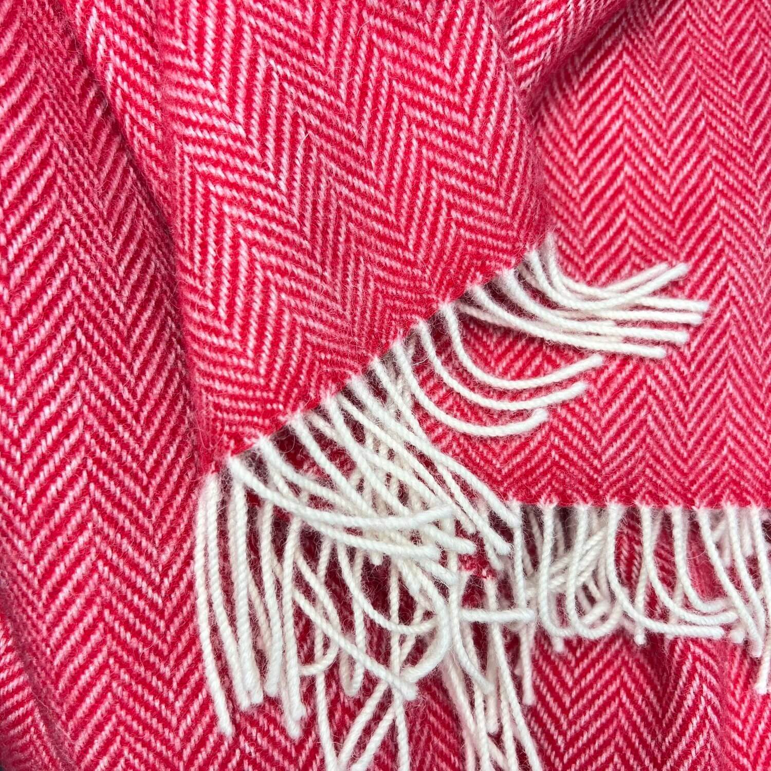 McNutt of Donegal, Throw - Holly Red Herringbone McNutt of Donegal