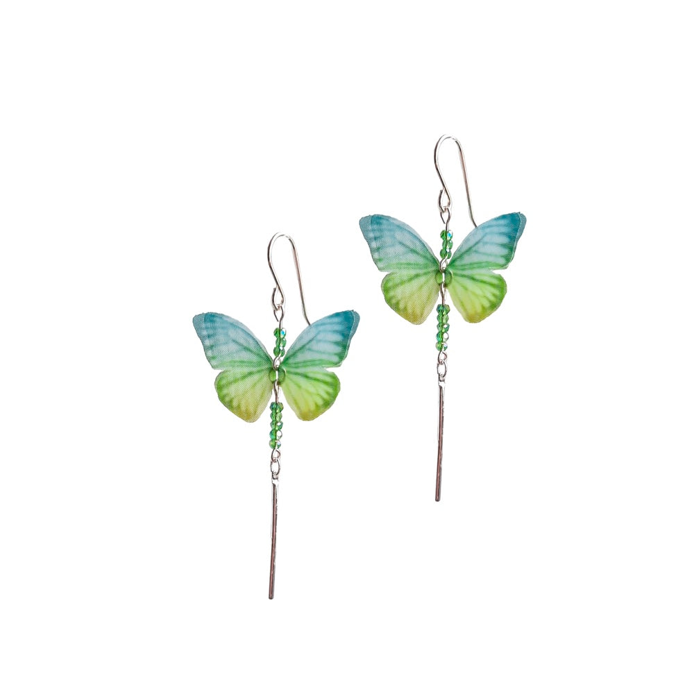 Melanie Hand, Butterfly Drop Earrings Light Green