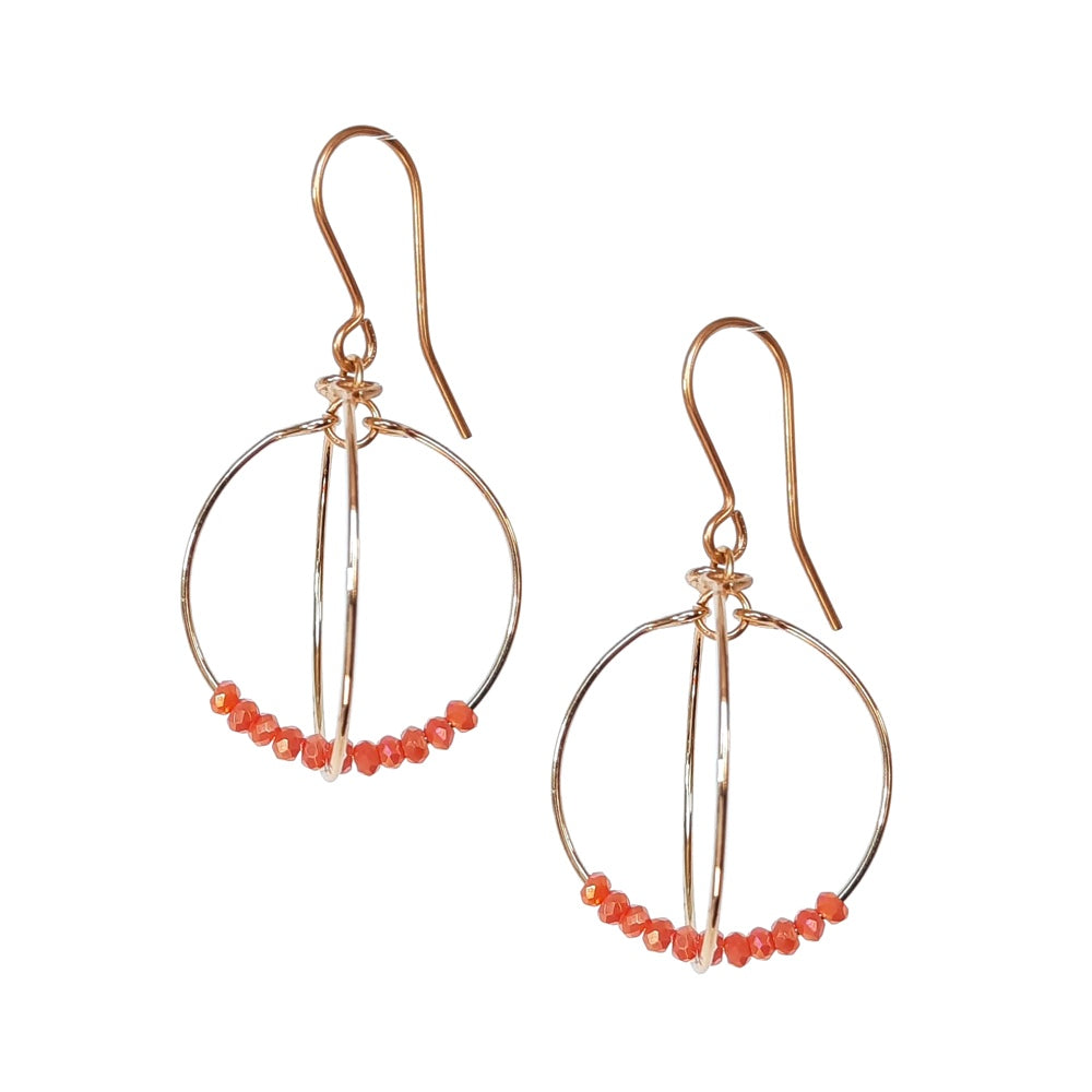 Melanie Hand, Coral Mini Bead Orbit Earrings