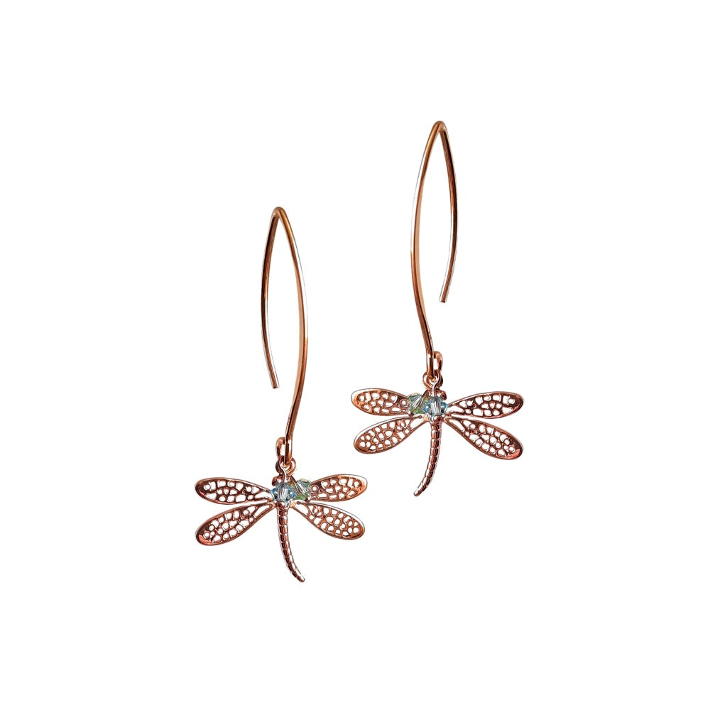 Melanie Hand, Dragonfly Crystal Earrings Gold