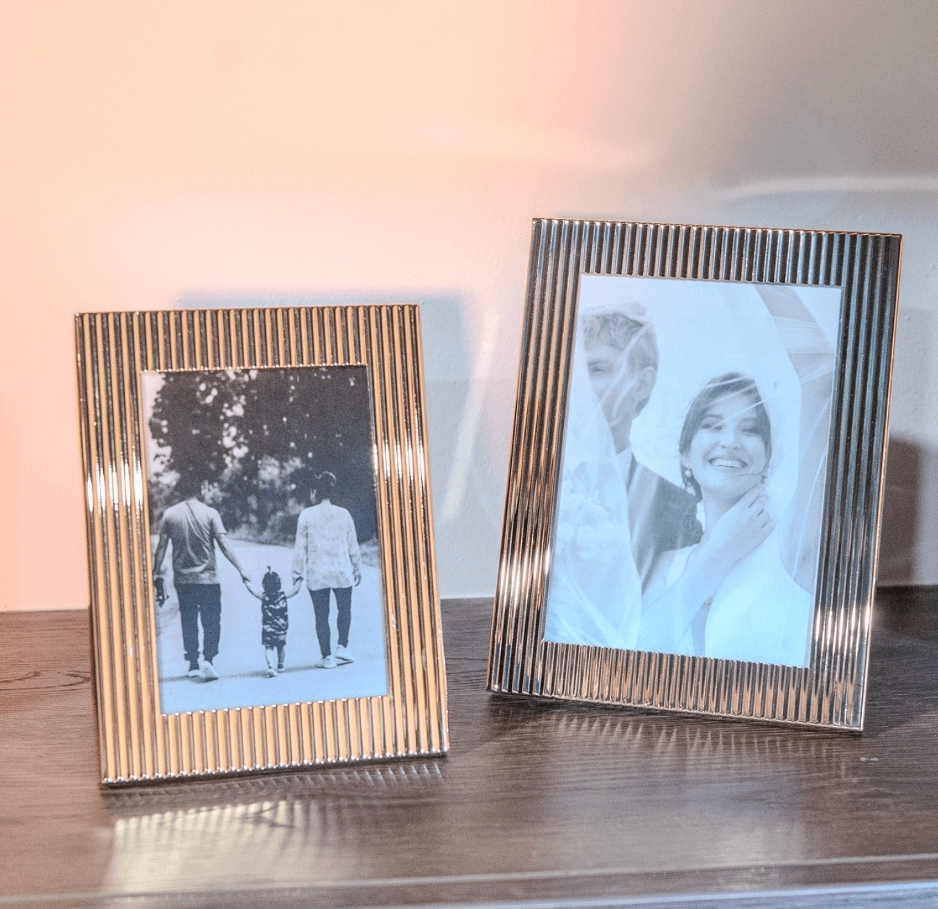 Mindy Brownes, Gold Ribbed Picture Frame (5x7)