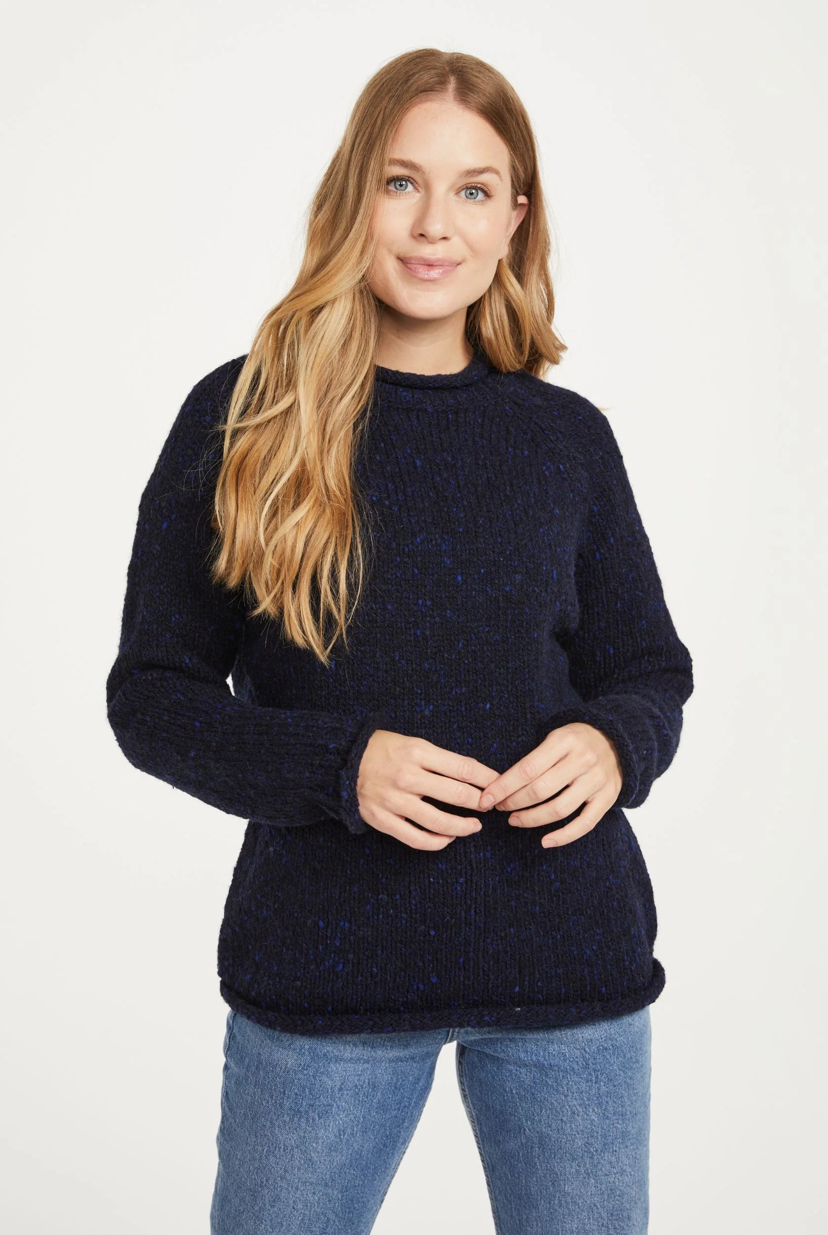 Ladies Roll Neck Sweater - Navy