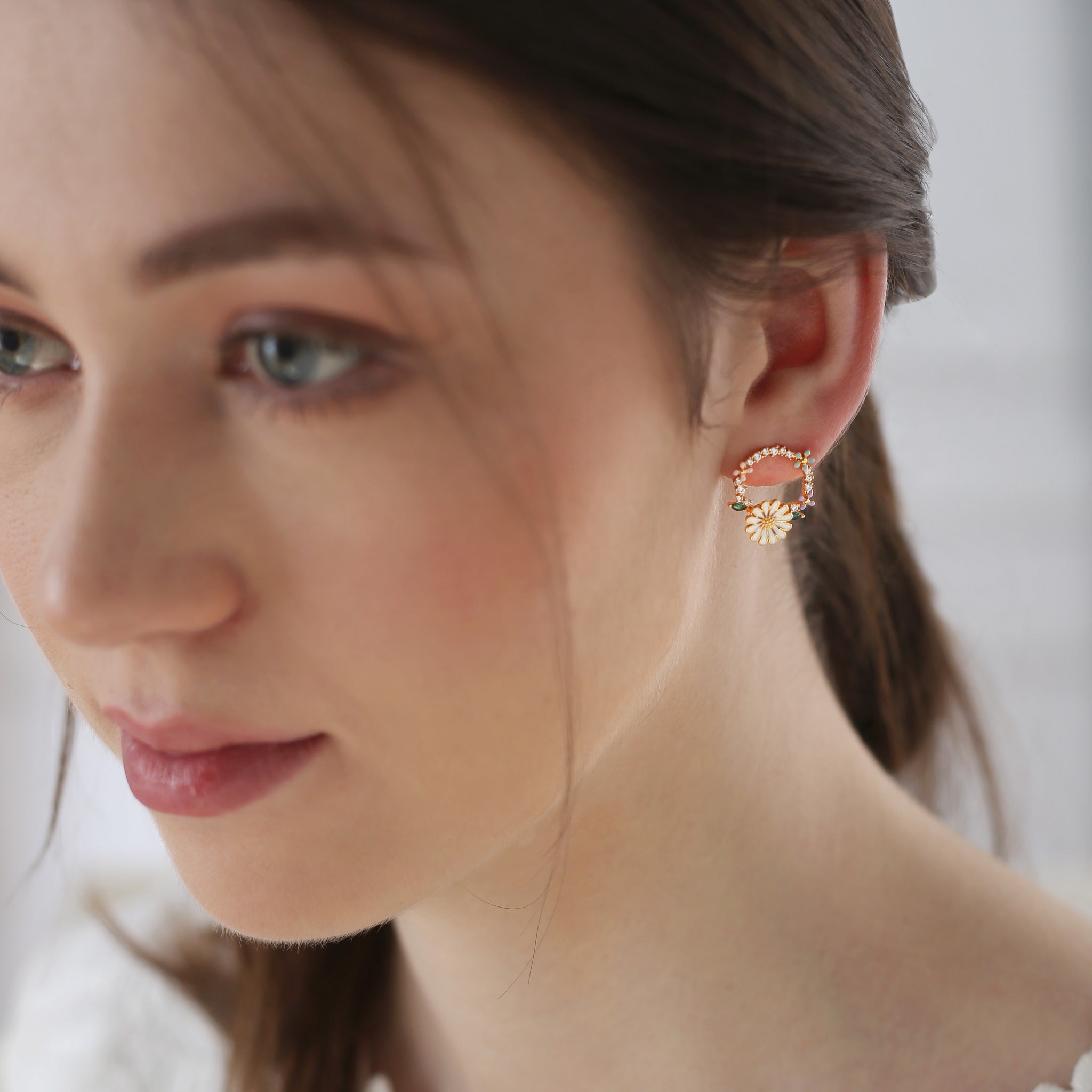 Newbridge, Gold Plated Daisy Earrings Newbridge