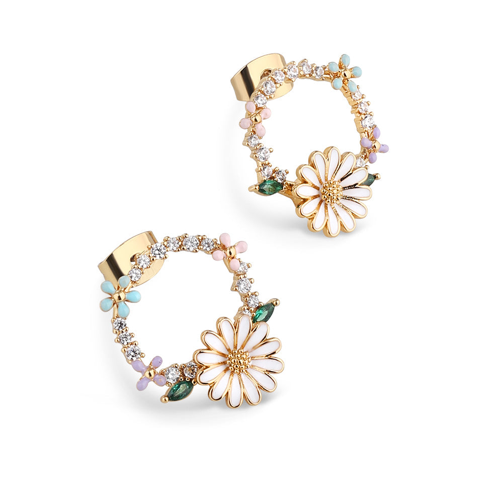 Newbridge, Gold Plated Daisy Earrings Newbridge