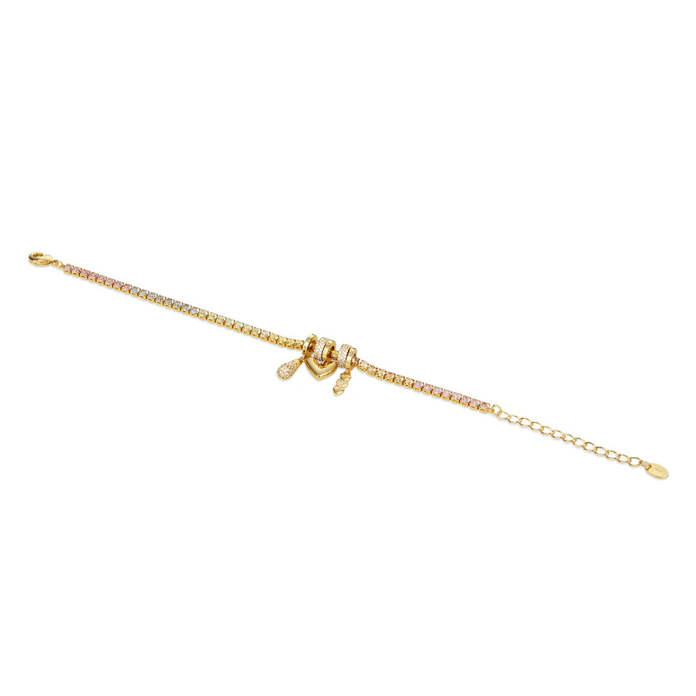 Newbridge, Gold Plated Heart Charm Bracelet