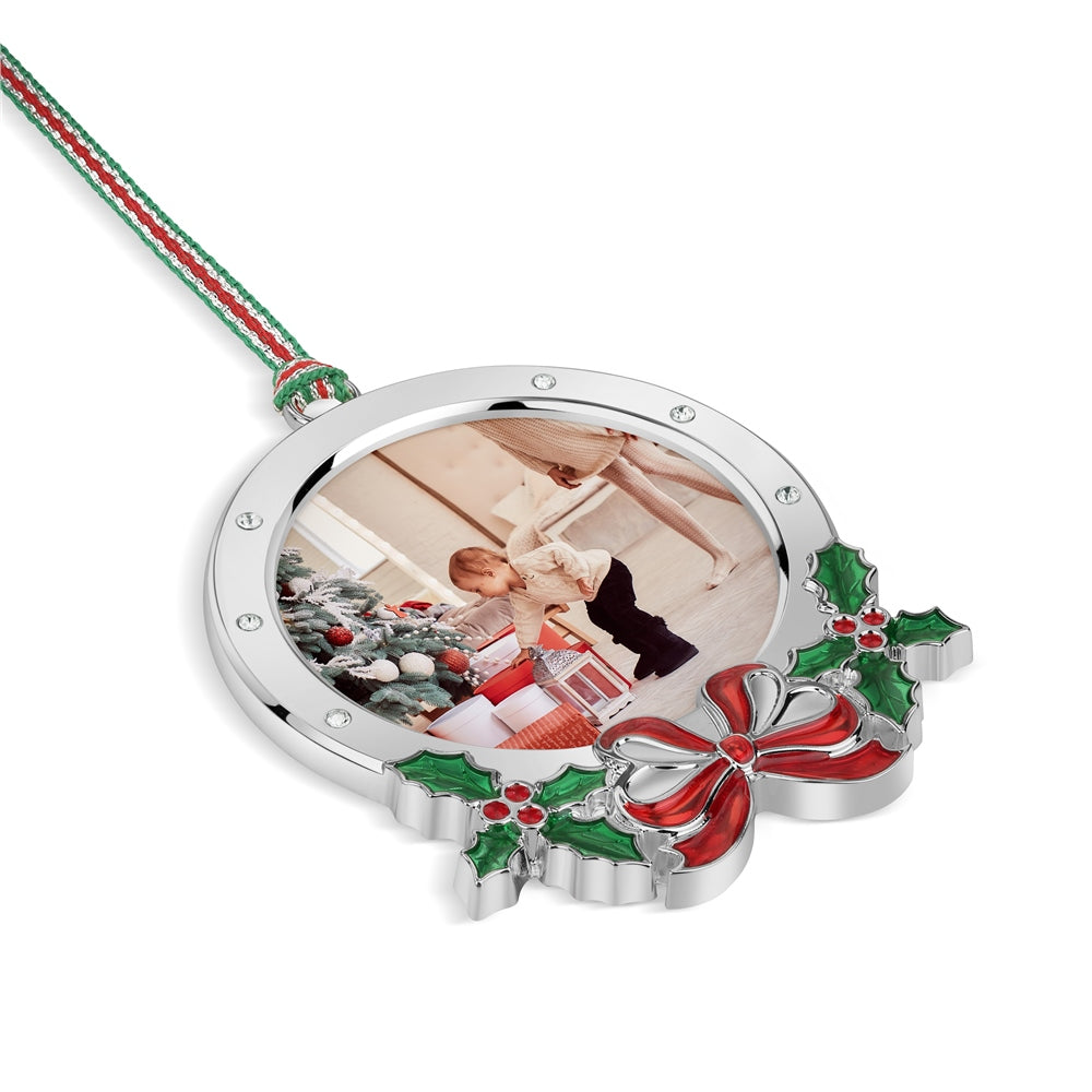 Newbridge, Round Frame with Holly Christmas Tree Decoration