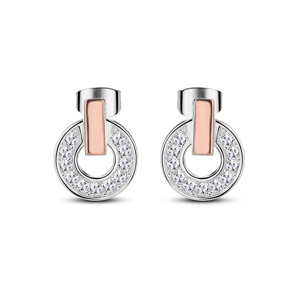 Newbridge, Silver & Rose Gold Plated Tiamo Earrings