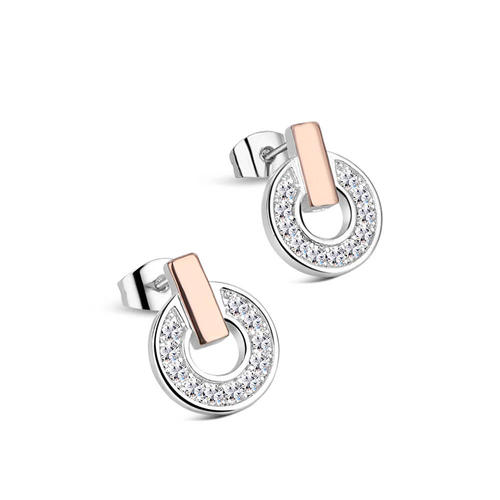 Newbridge, Silver & Rose Gold Plated Tiamo Earrings