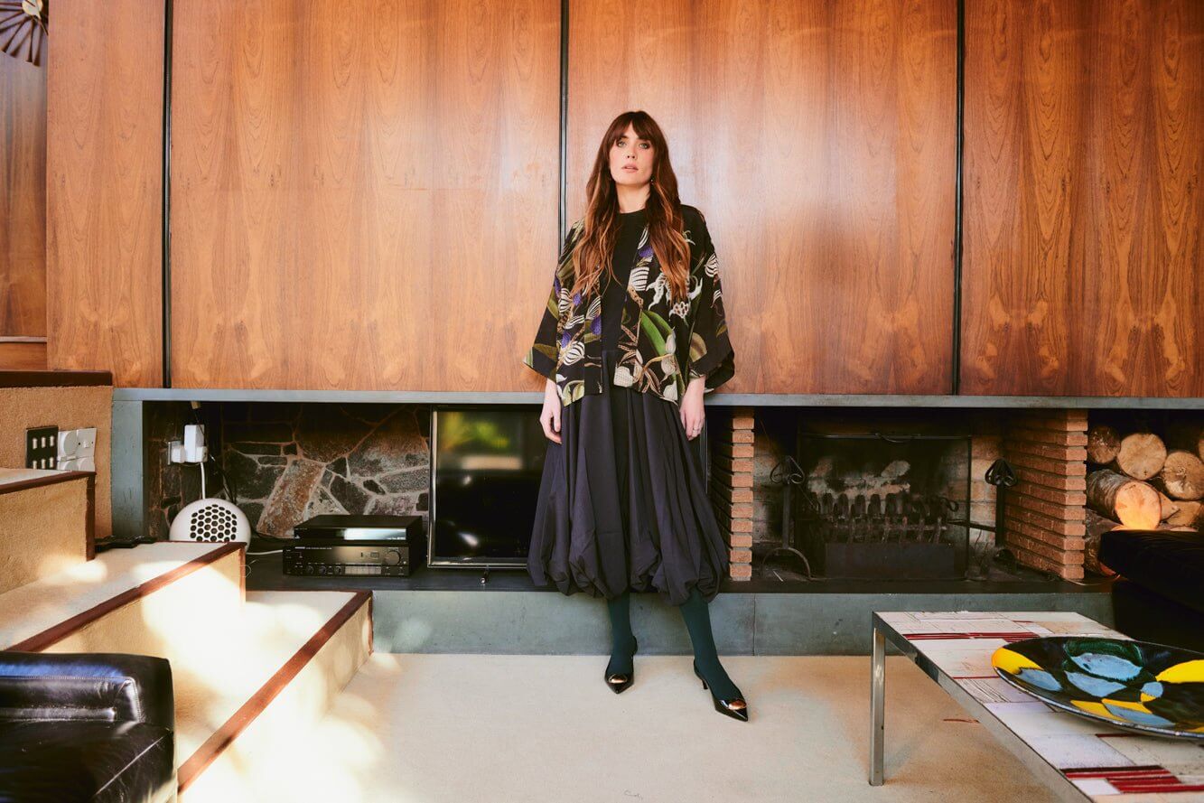 One Hundred Stars, Orchid Black Crepe Kimono
