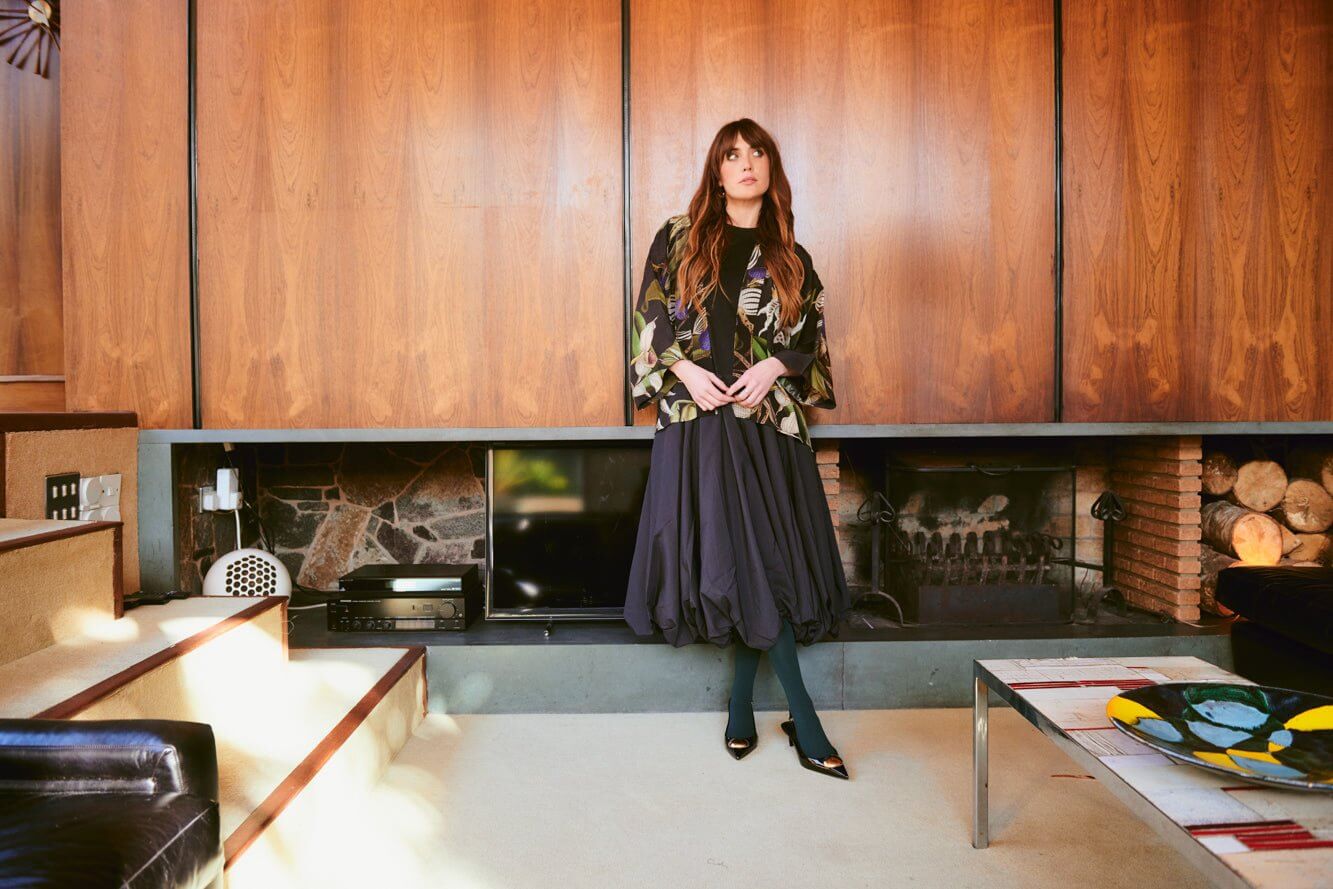 One Hundred Stars, Orchid Black Crepe Kimono