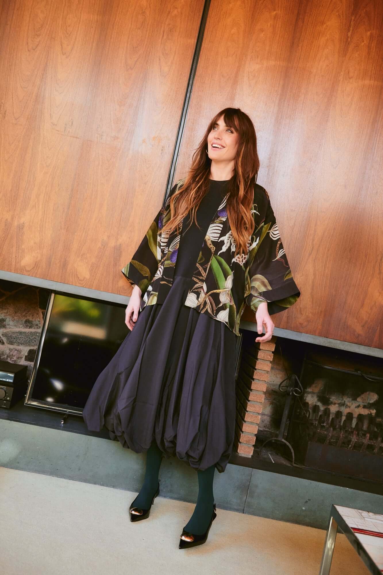 One Hundred Stars, Orchid Black Crepe Kimono