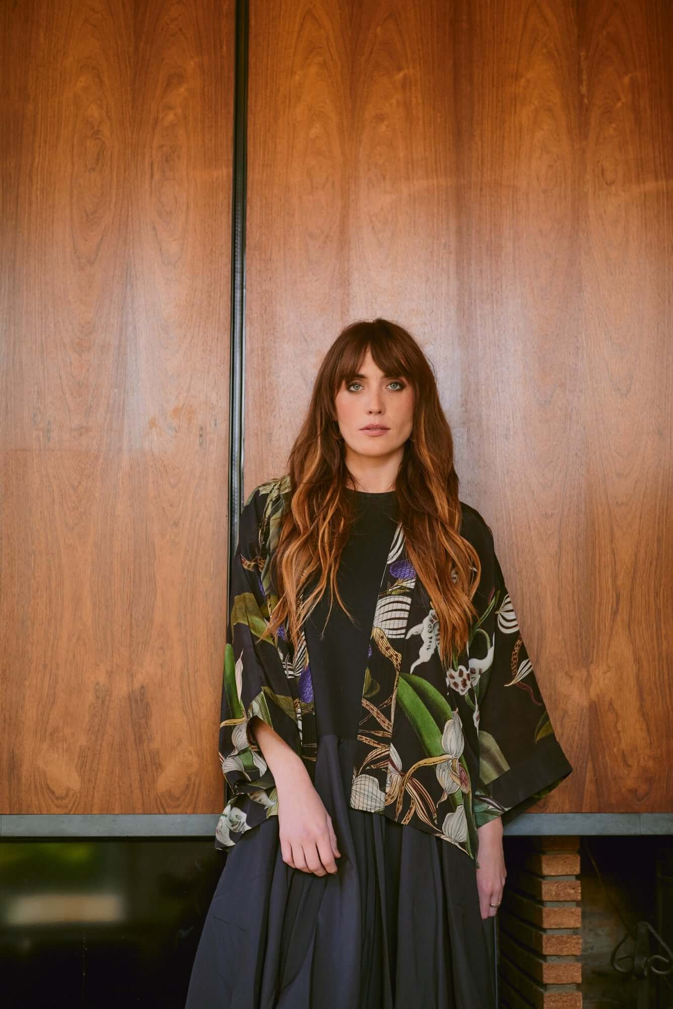 One Hundred Stars, Orchid Black Crepe Kimono