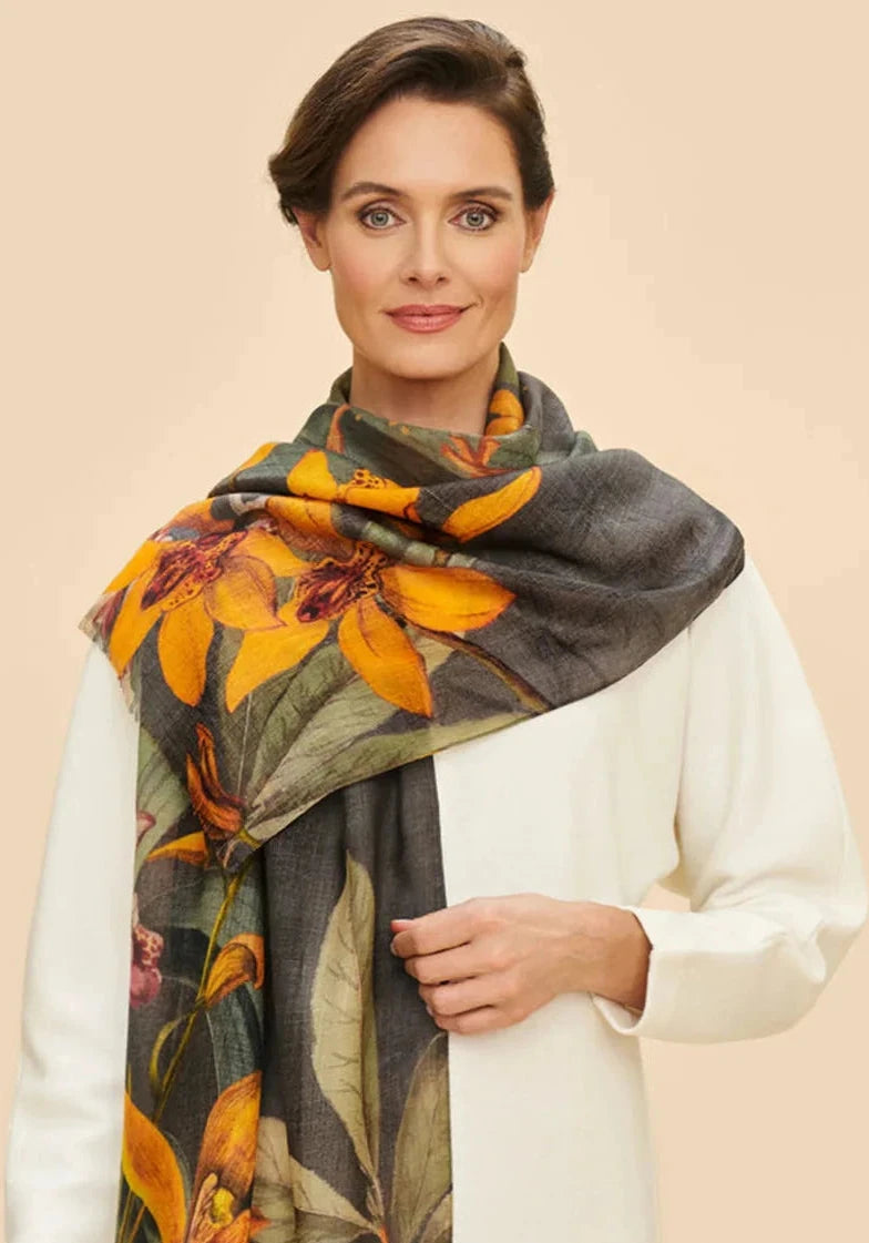 Powder, Botany Bliss Charcoal Wool Wrap Scarf