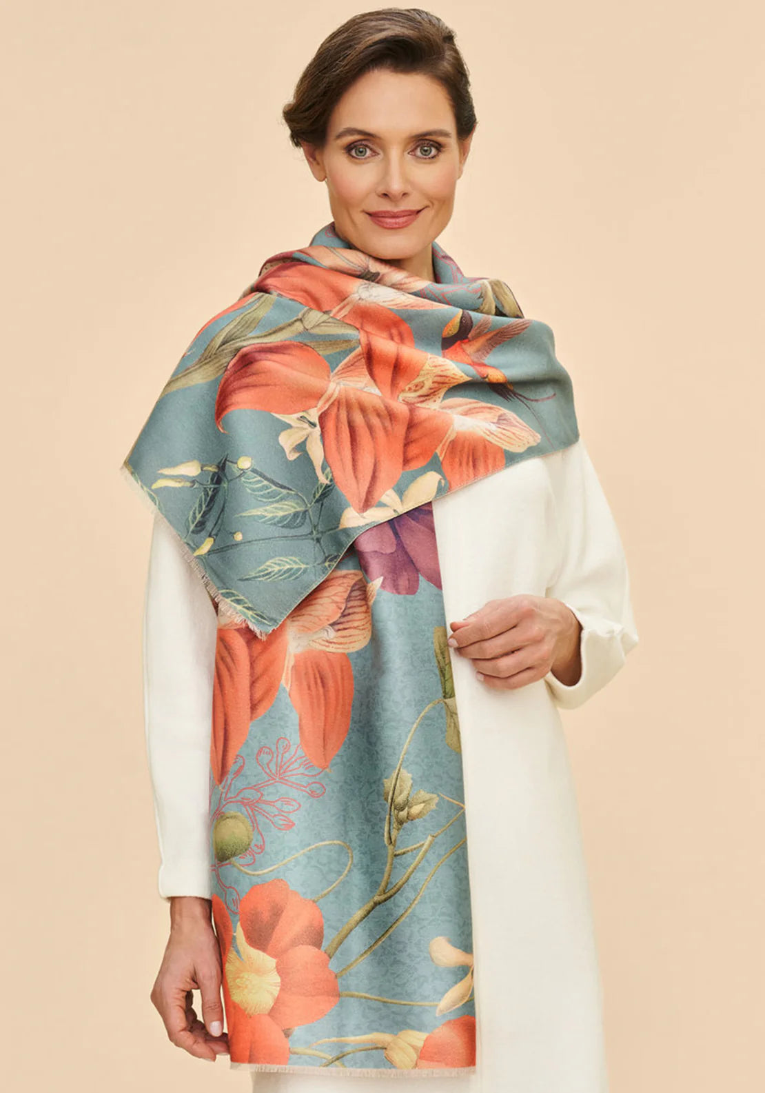 Powder, Hummingbird at Dusk Luxury Print Scarf